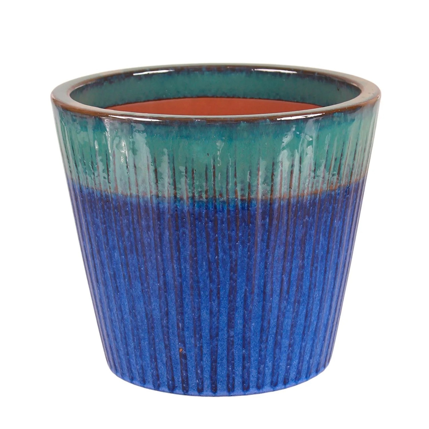 Donica Stripes szkliwiona bicolor - 26x22 cm