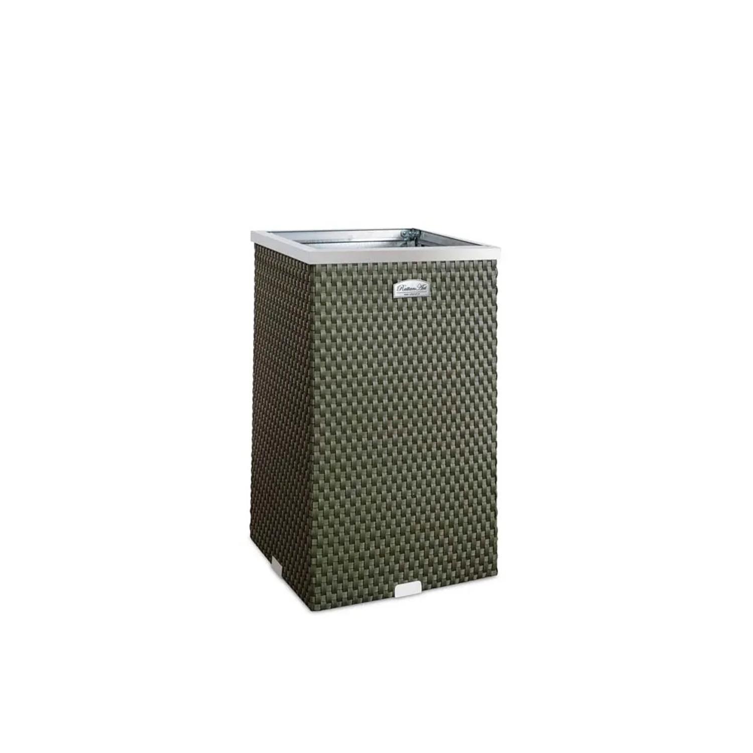 Donica rattanowa zielona - 35 x 35 x 60 cm