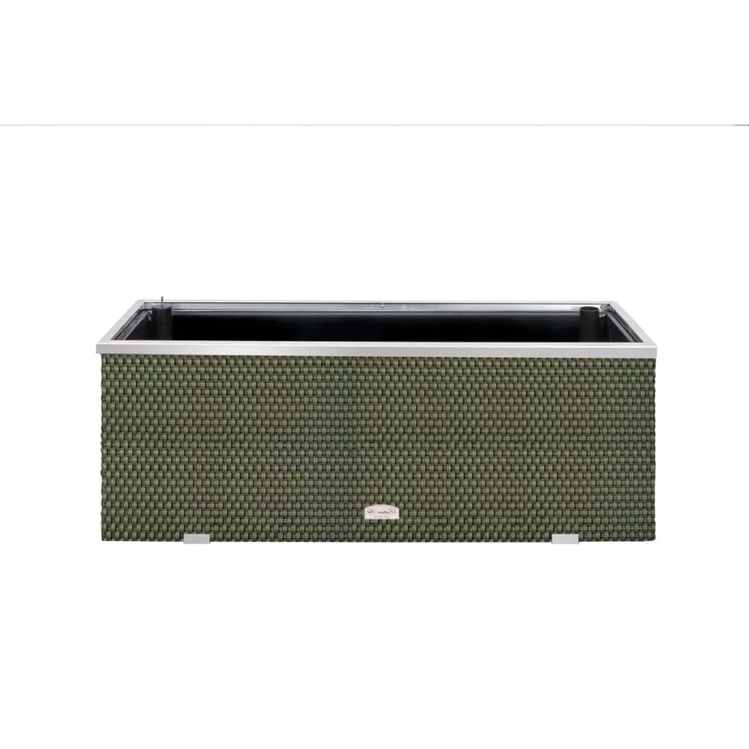 Donica rattanowa z nawodnieniem zielona - 95 x 39 x 43 cm