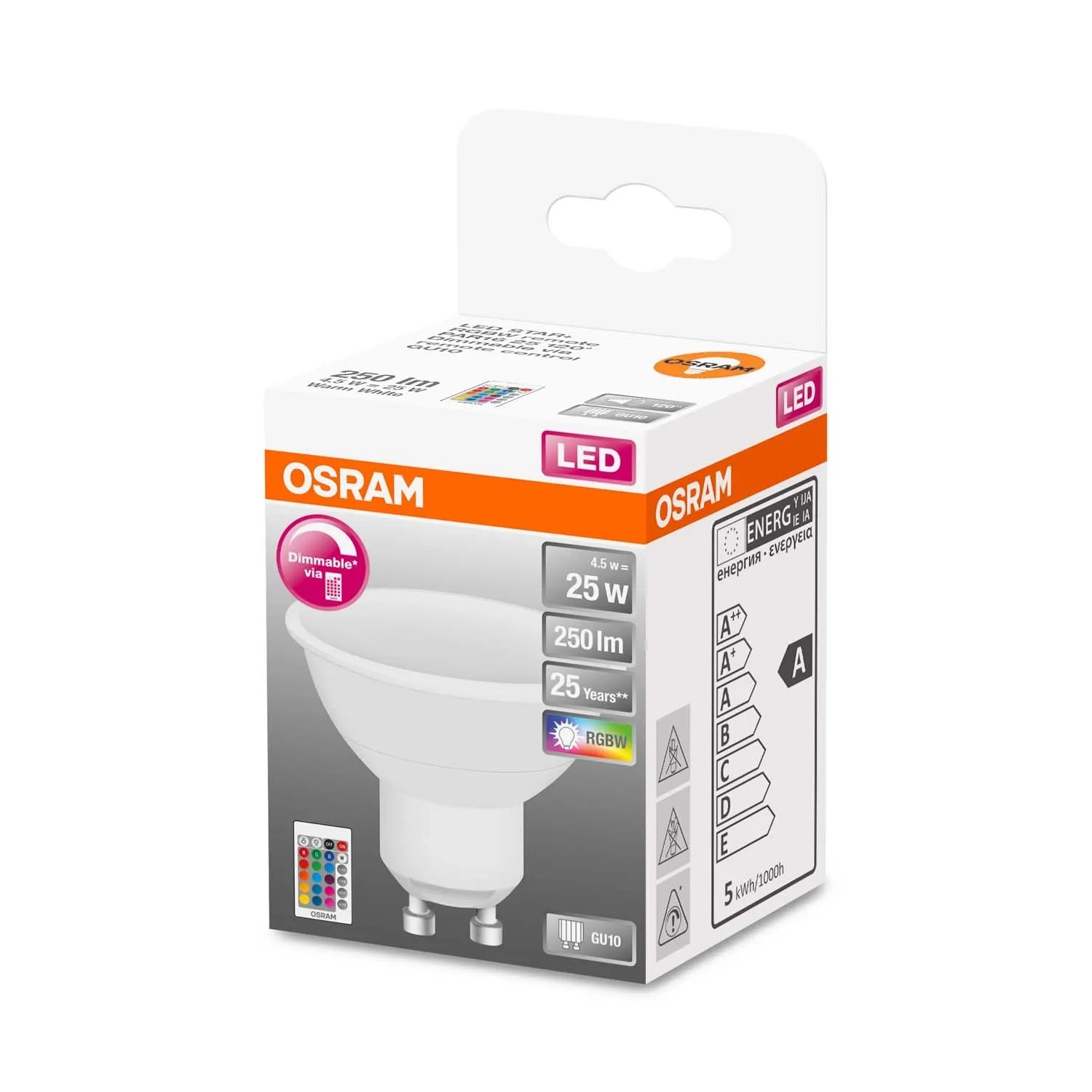 Osram Żarówka LED RGB 4,2W GU10 250 lm 2700K