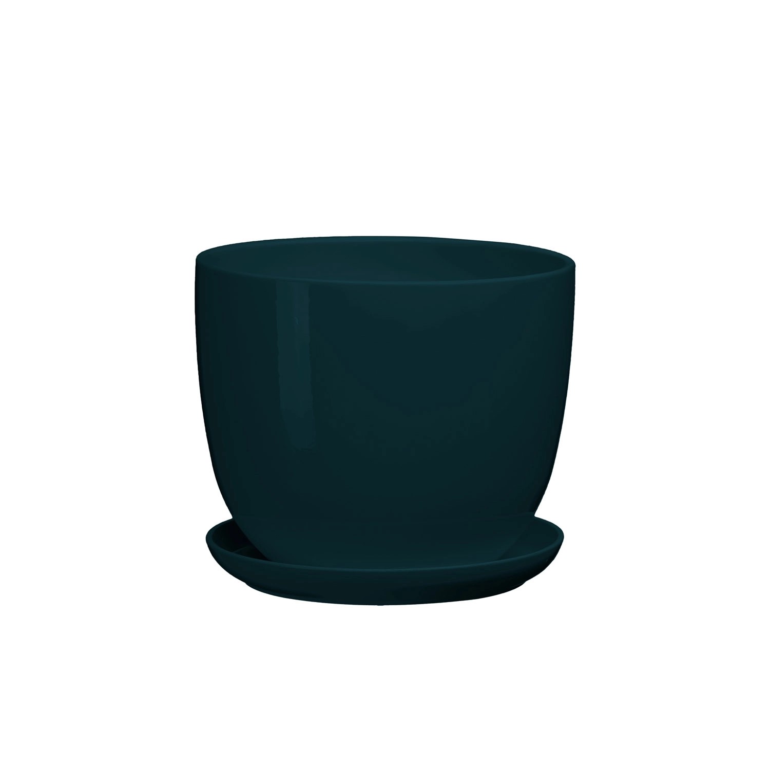 Doniczka z podstawką Sofia atracyt połysk - 37 cm