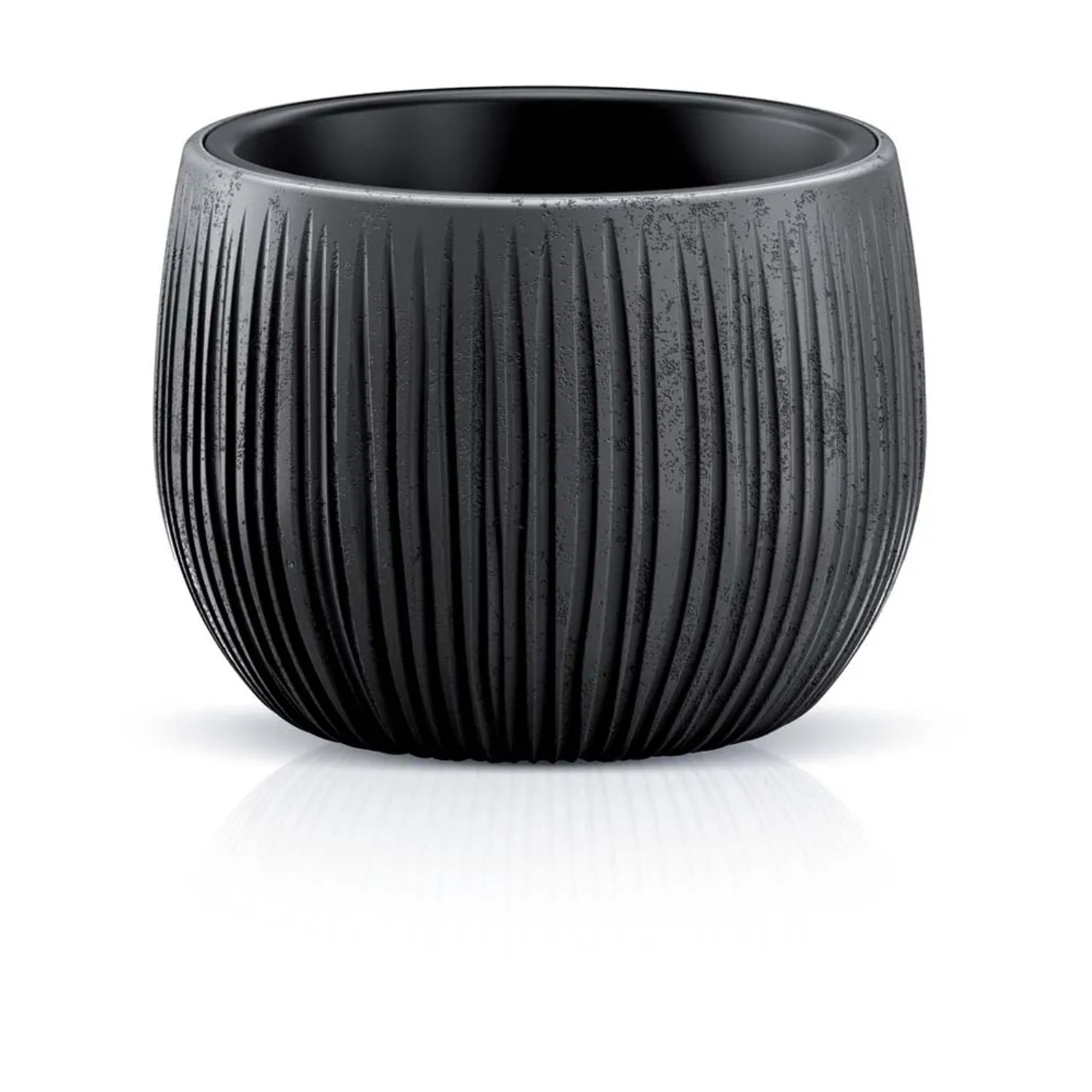 Prosperplast Doniczka Bowl czarny beton - 18 cm