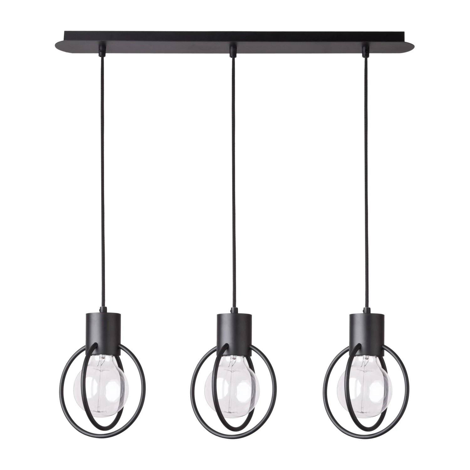 Sigma Lampa wisząca RIVER KOŁO czarna 3xE27