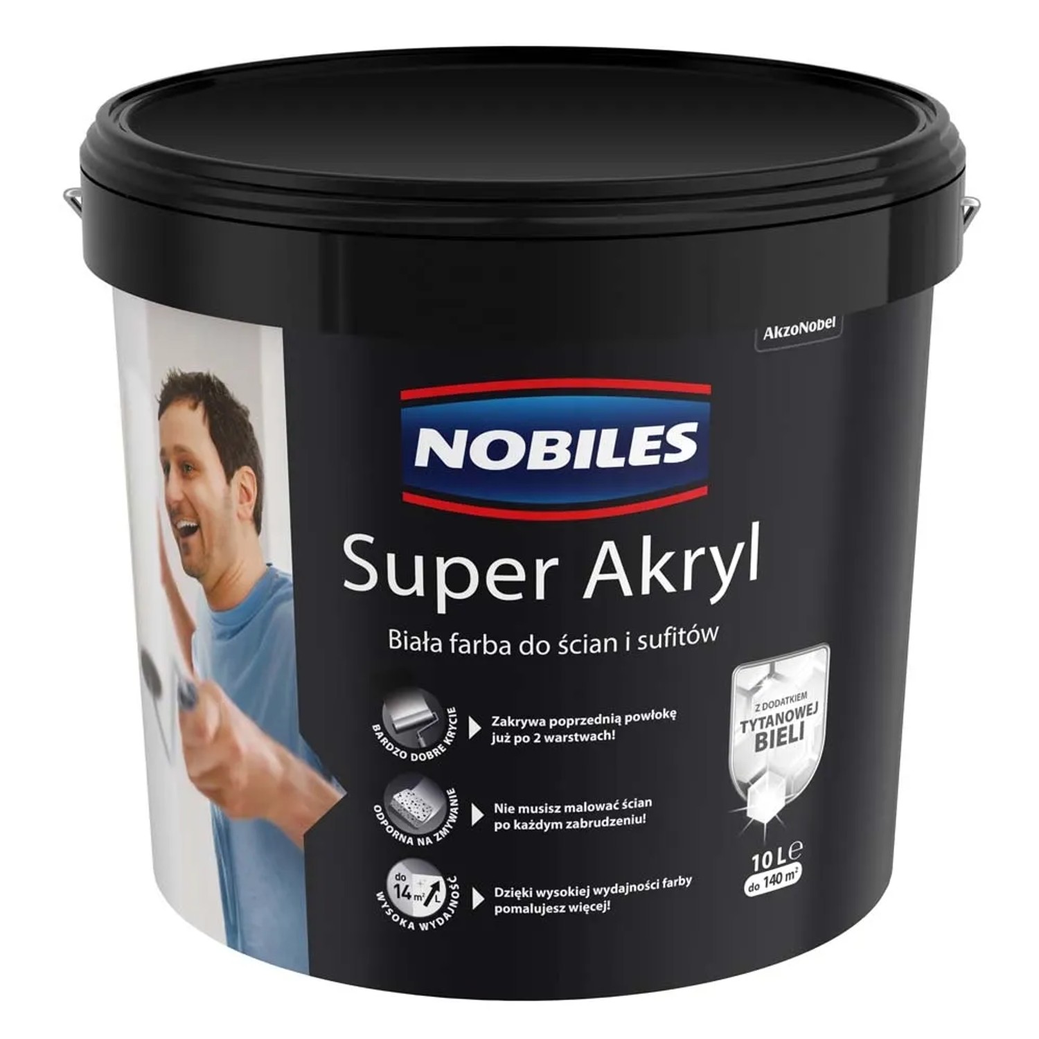 Farba Nobiles Super Akryl biała 10 l