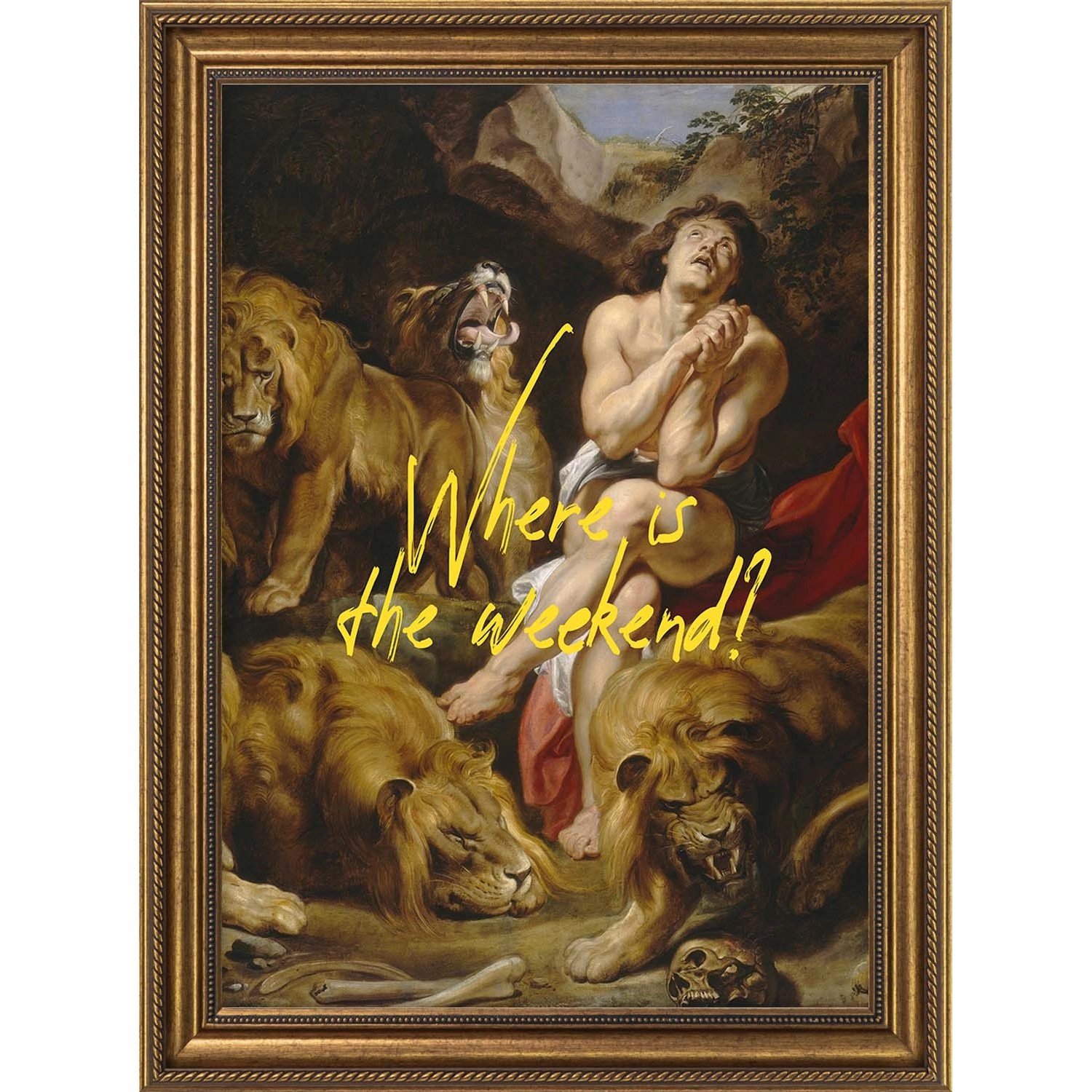 ARS LONGA Obraz MAN IN LION CAVE 61 x 81 cm