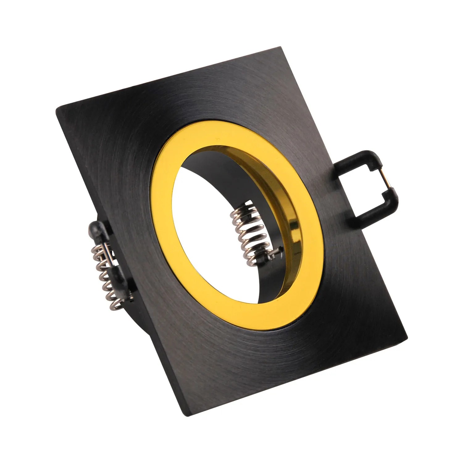 Goldlux Oprawa podtynkowa FEBE kwadratowa czarno-złota z oprawką GU10