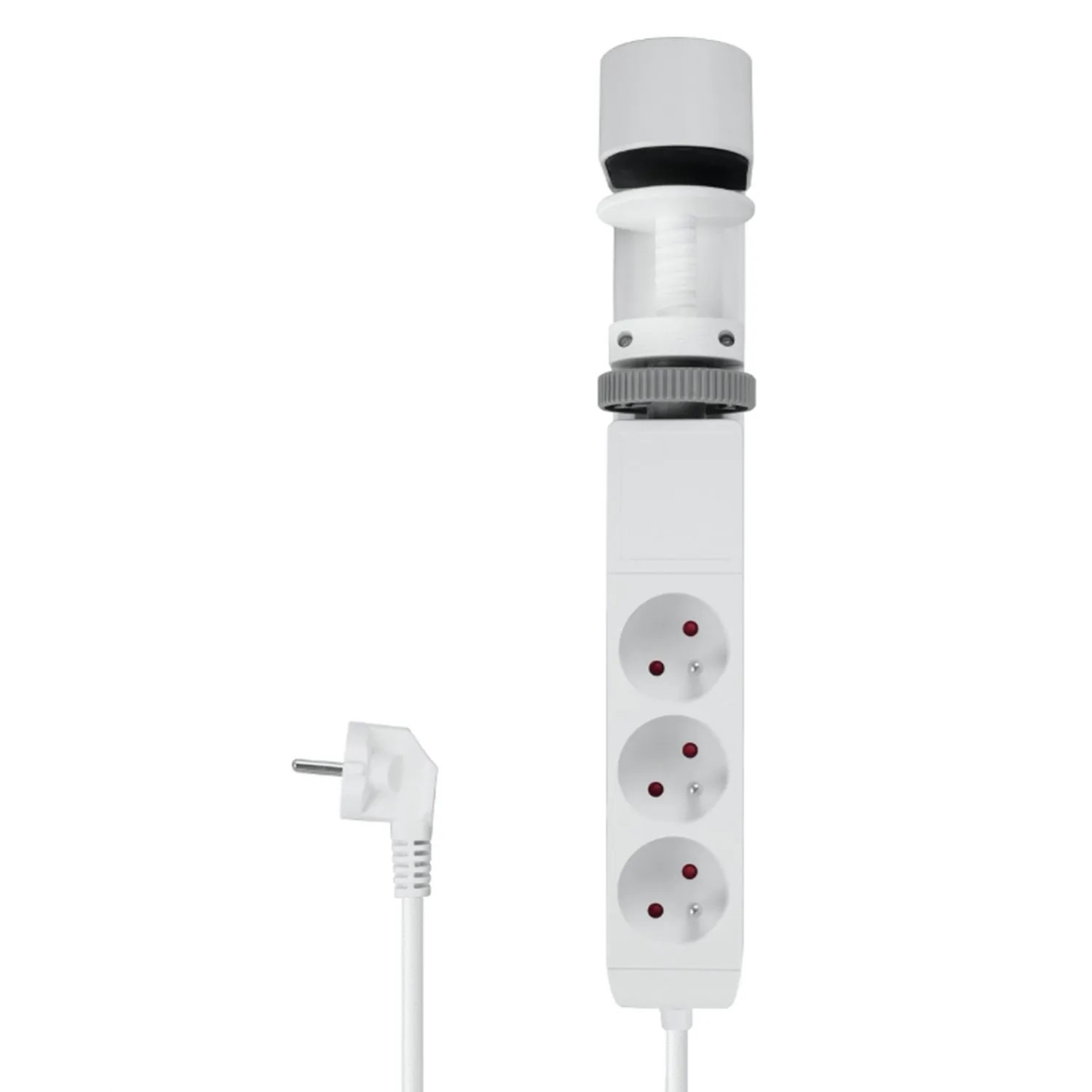 DPM Przedłużacz podblatowy 3-gniazdowy 2P+Z + 3xUSB biały 1,5 m