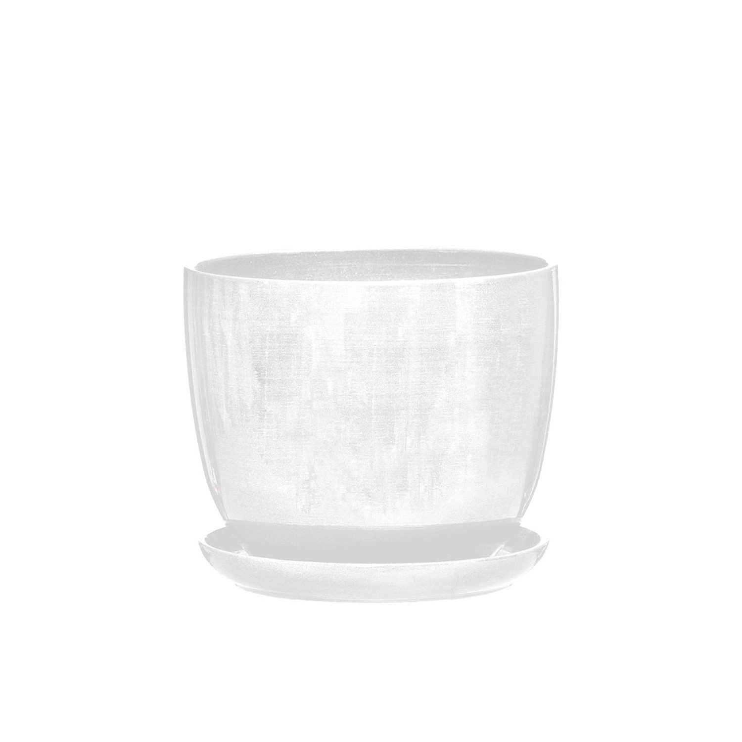 Doniczka z podstawką Sofia biały mat - 24,5 cm