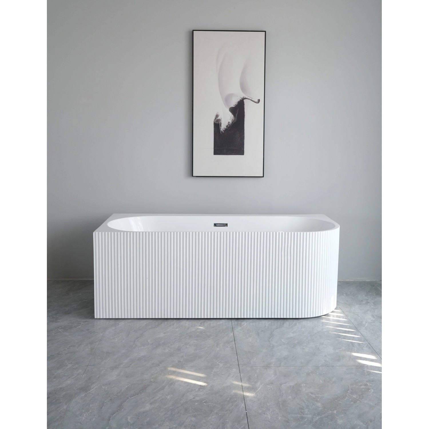 Wanna Pula Lewa Plus 170 wolnostojąca przyścienna biała szary 170 x 80