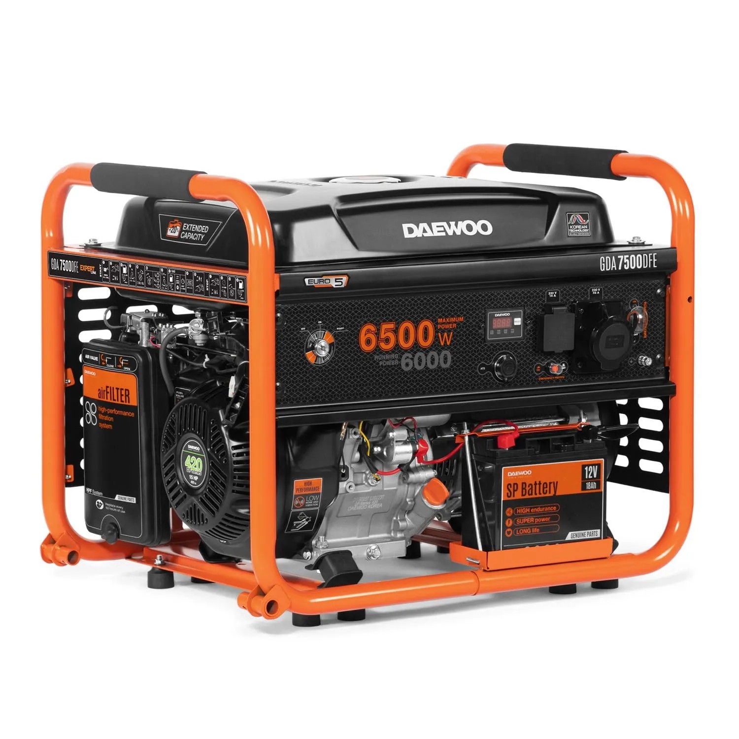 DAEWOO Agregat prądotwórczy dwupaliwowy GDA 7500DFE 6500W