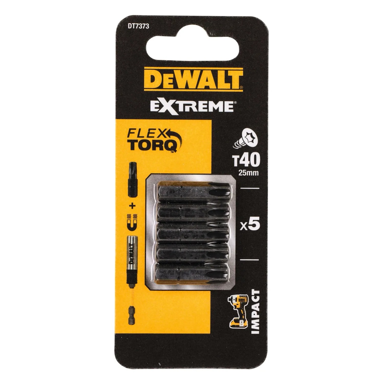 Dewalt Bity udarowe T40 25 mm - 5 szt.