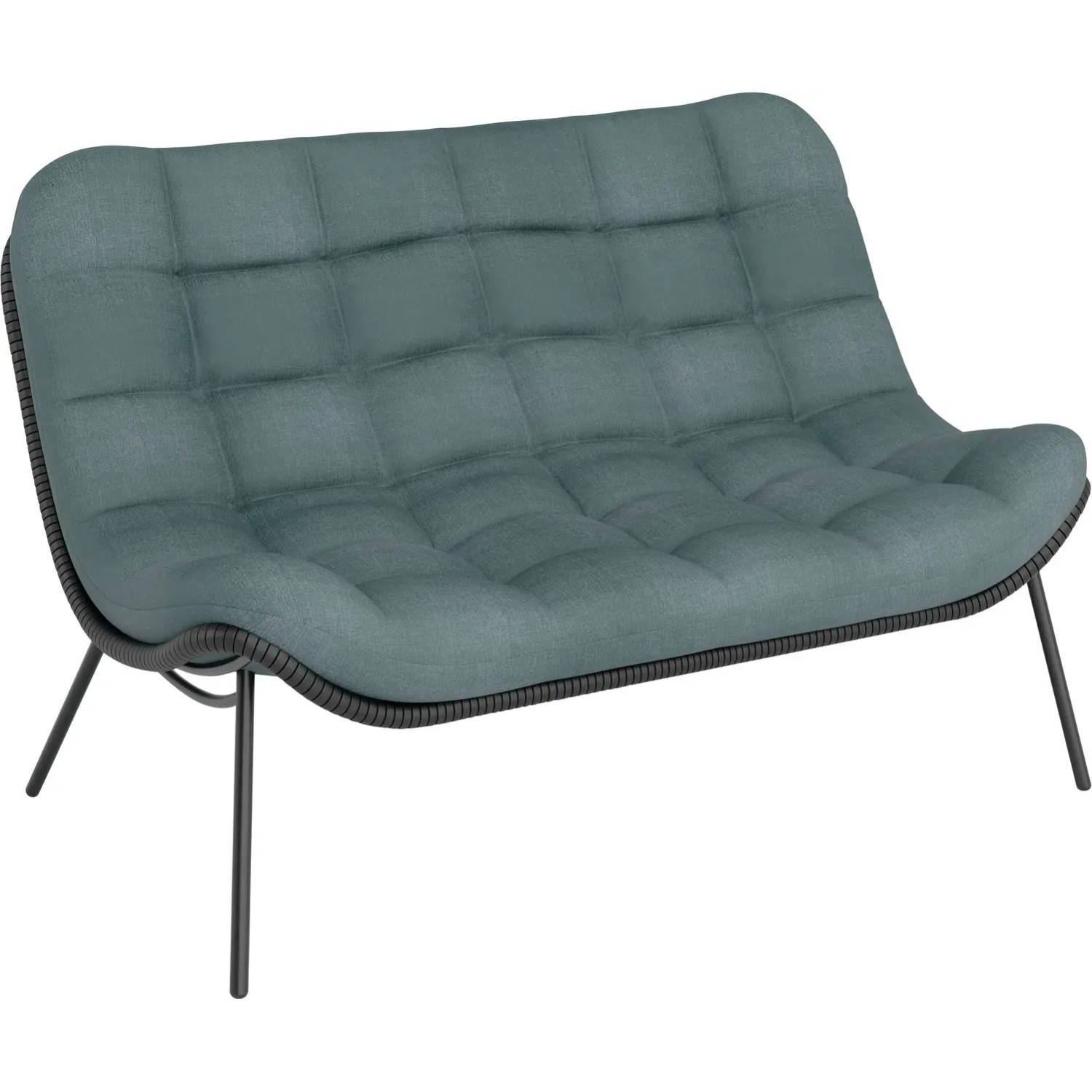 Sofa ogrodowa WAVELAND zielona 2-osobowa