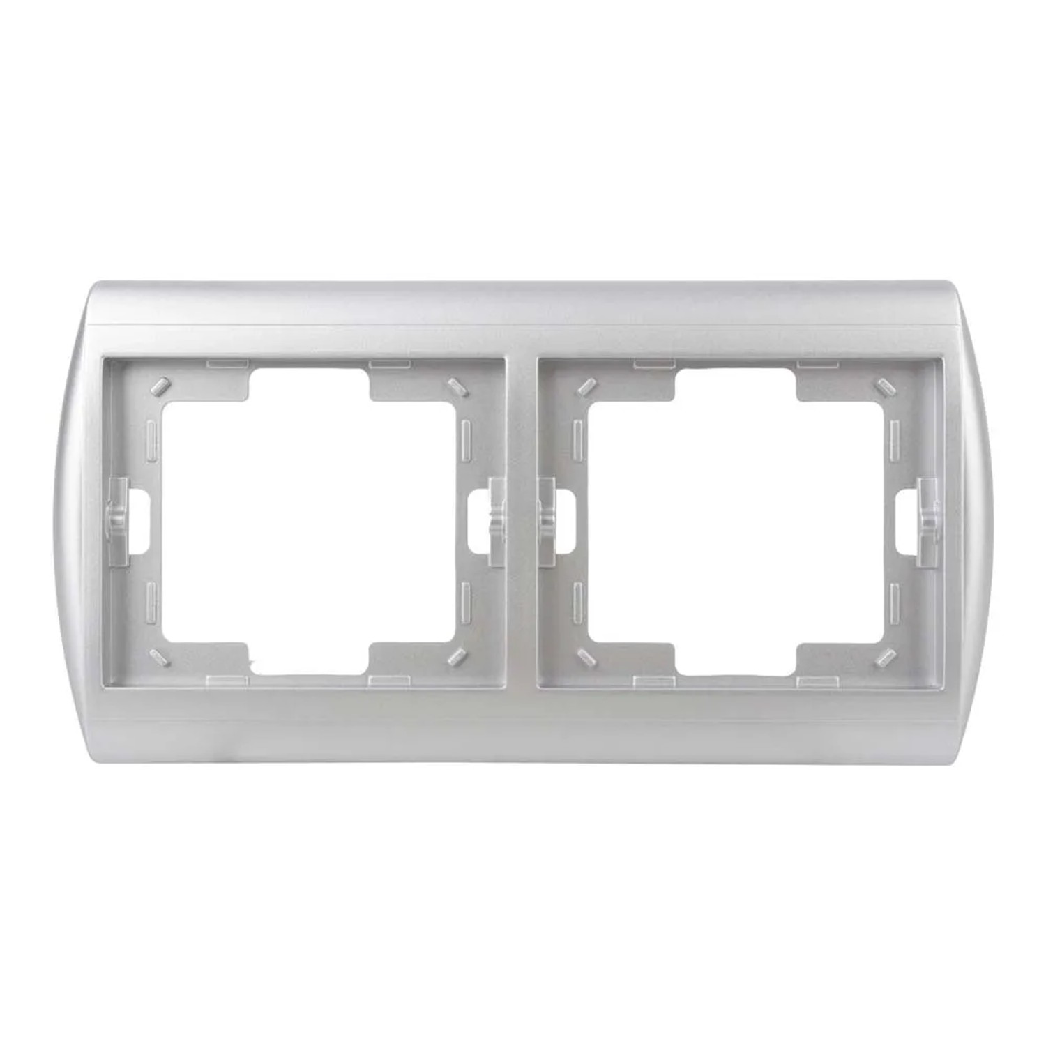 Abex Ramka Nova Moduł podwójna srebrna