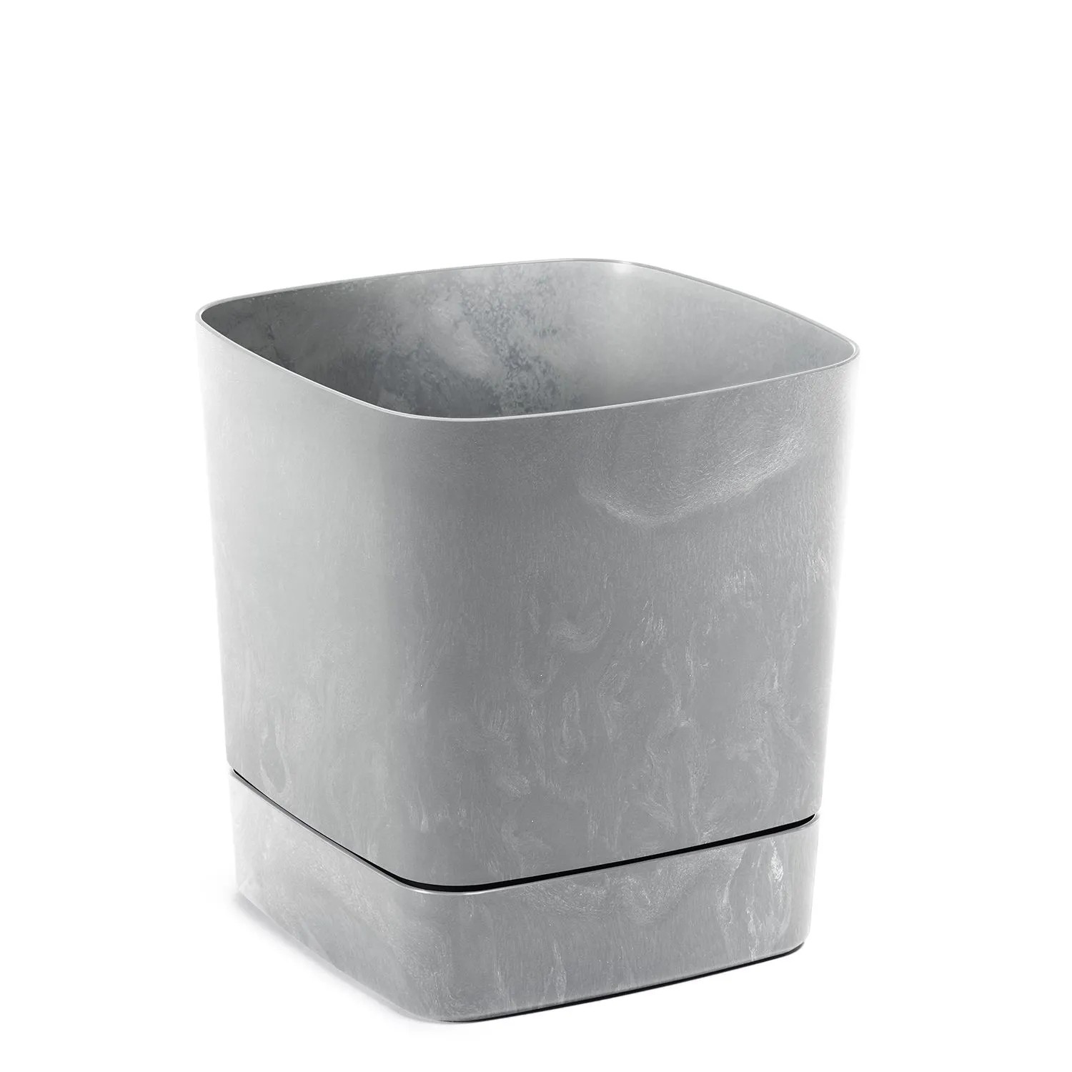 Doniczka Clima z podstawką szara - 30x30 cm