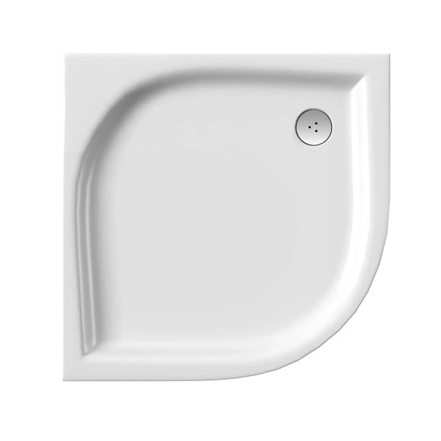 RAVAK Brodzik ELIPSO PRO Flat 80x80x3 cm półokrągły biały niski