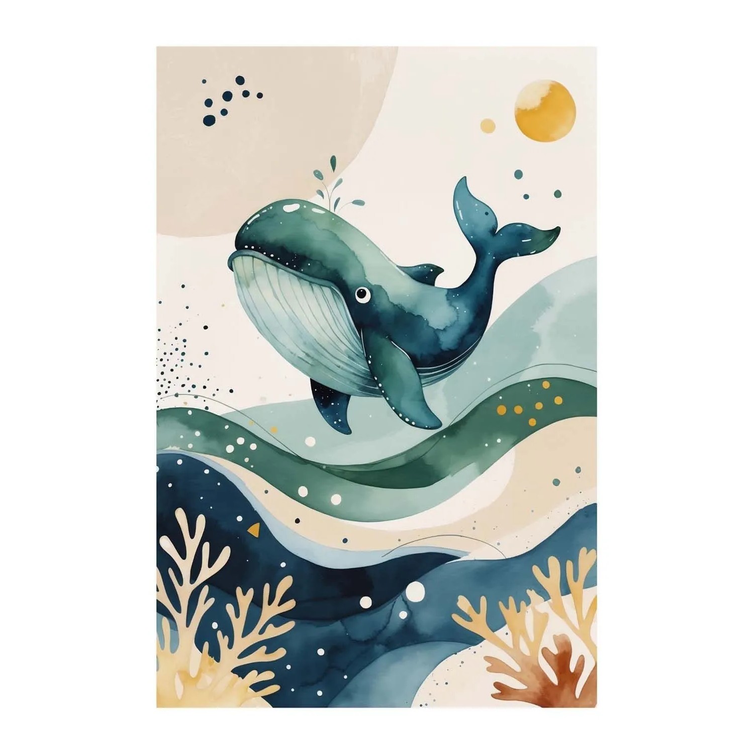 Frames Factory Obraz CANVAS wieloryb 50 x 70 cm