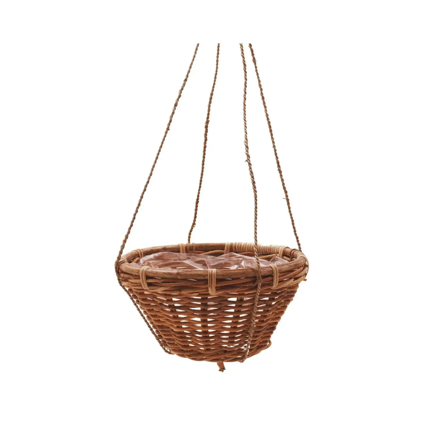 Osłonka rattan wisząca szara - 25 x 15 cm