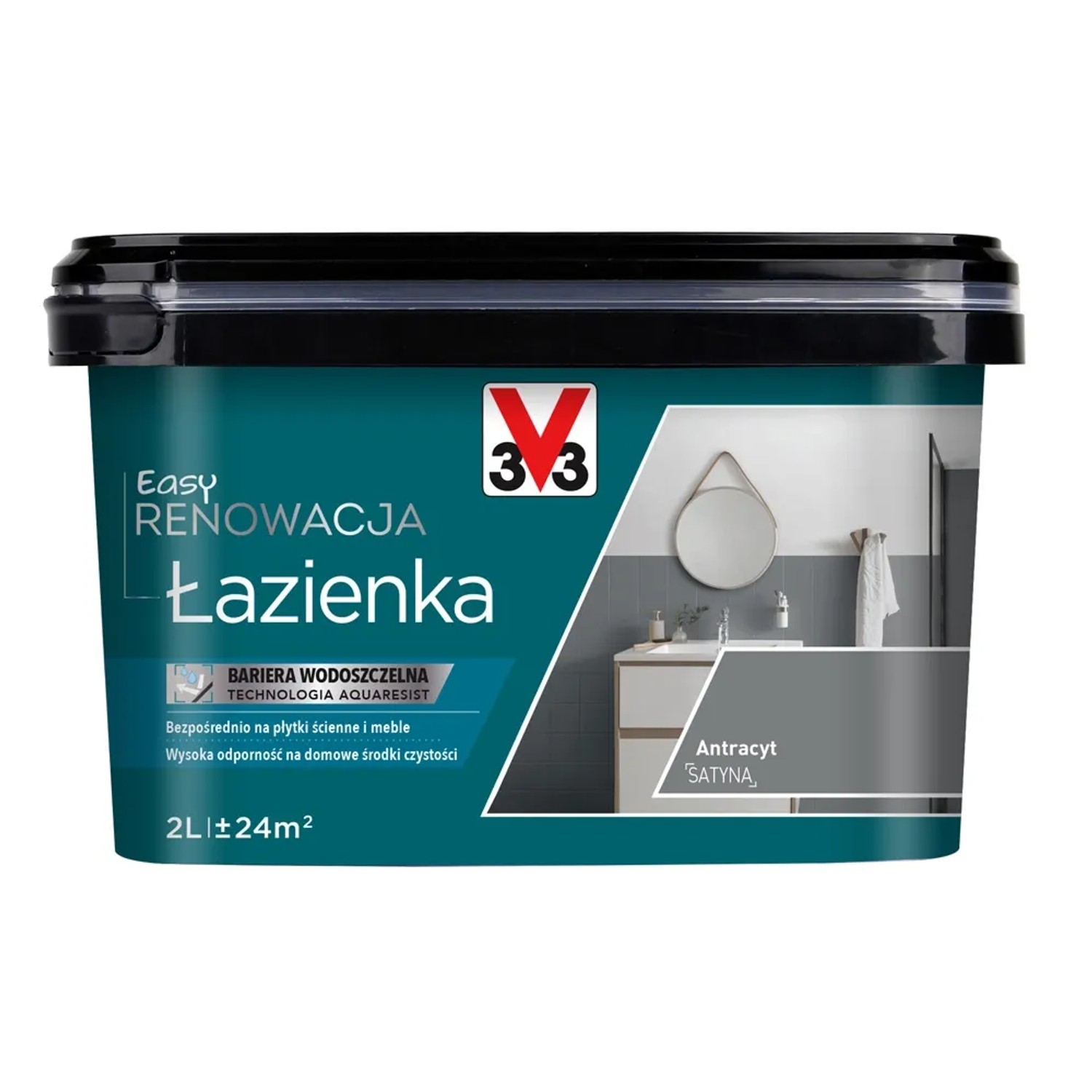 Farba V33 Easy Renowacja Łazienka antracyt 2l