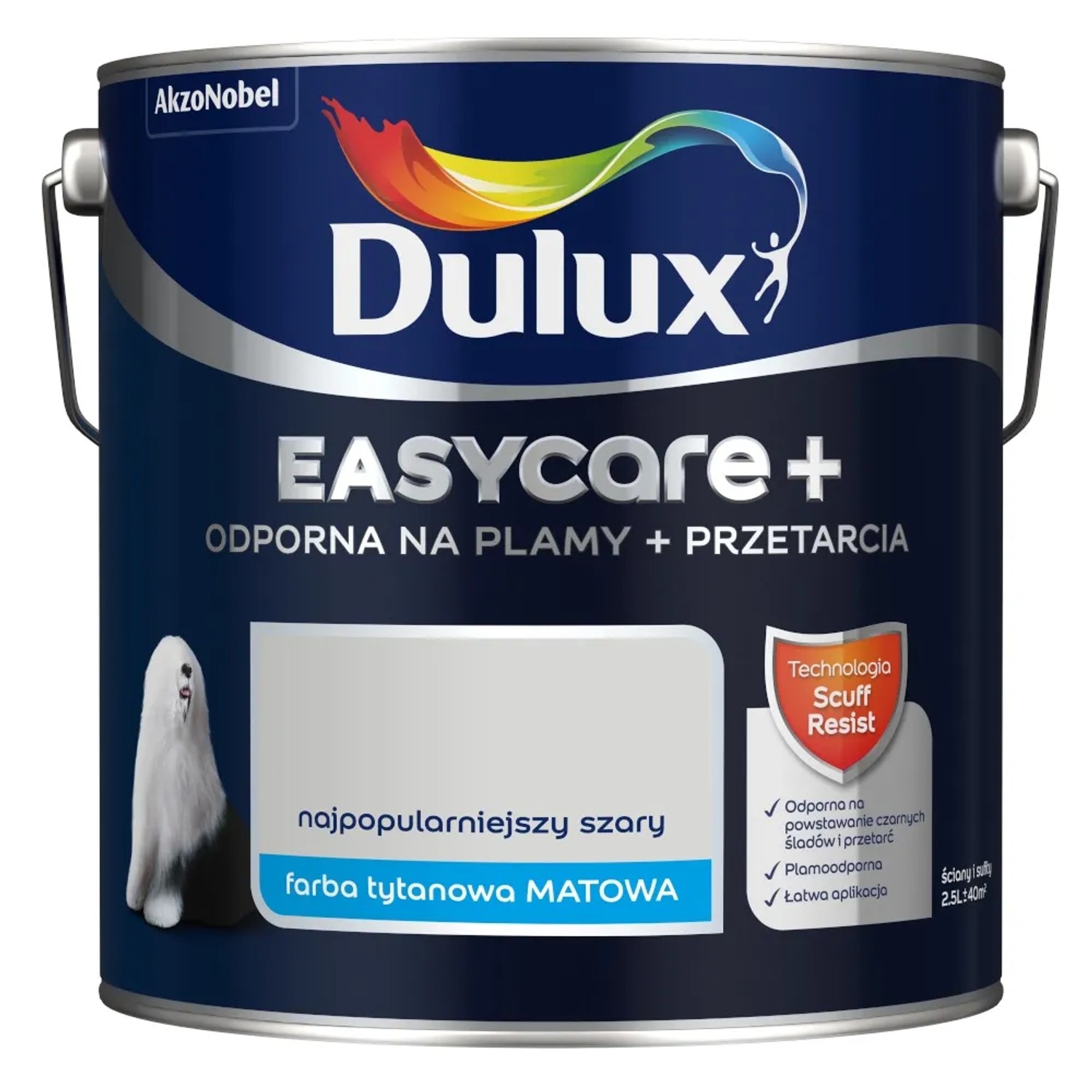 Farba Dulux EasyCare+ najpopularniejszy szary 2,5L