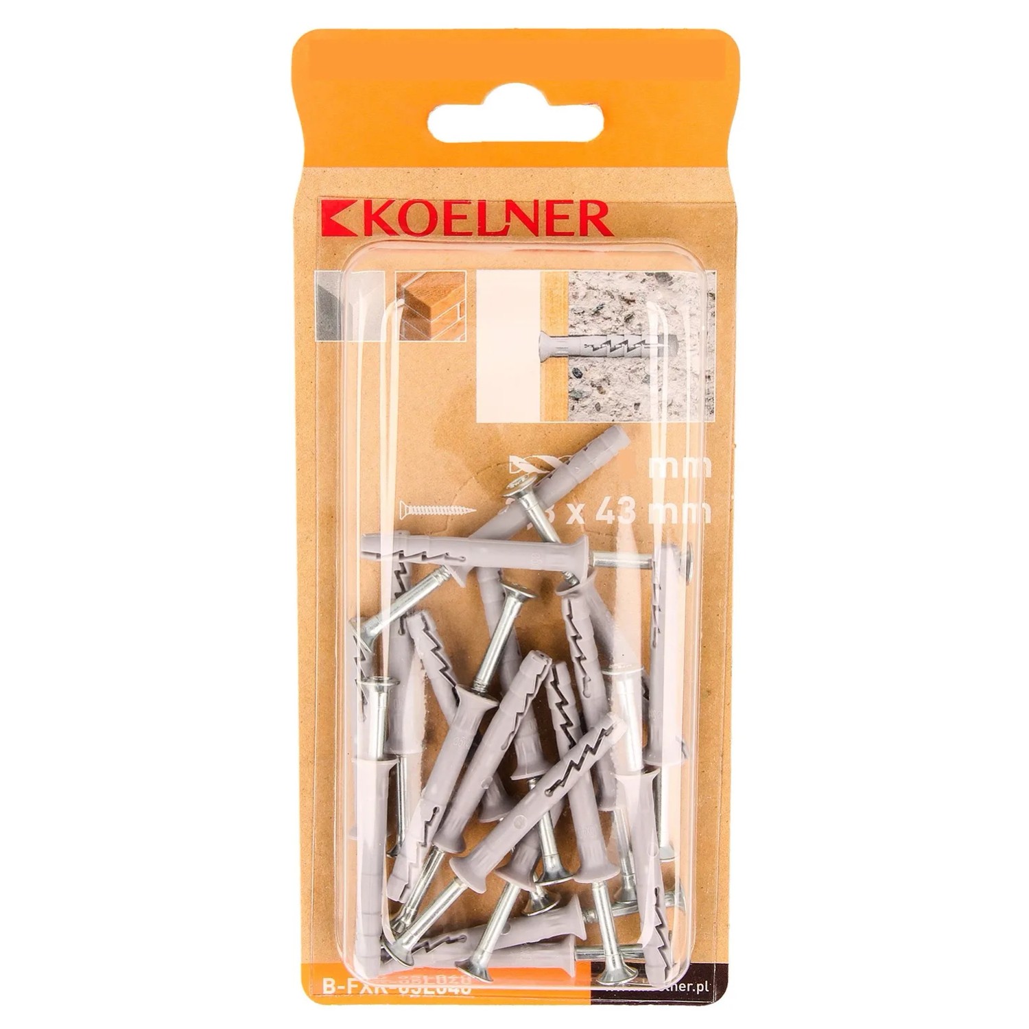 Koelner Kołek FX wbijany 6x40mm z lejkiem 18 szt.