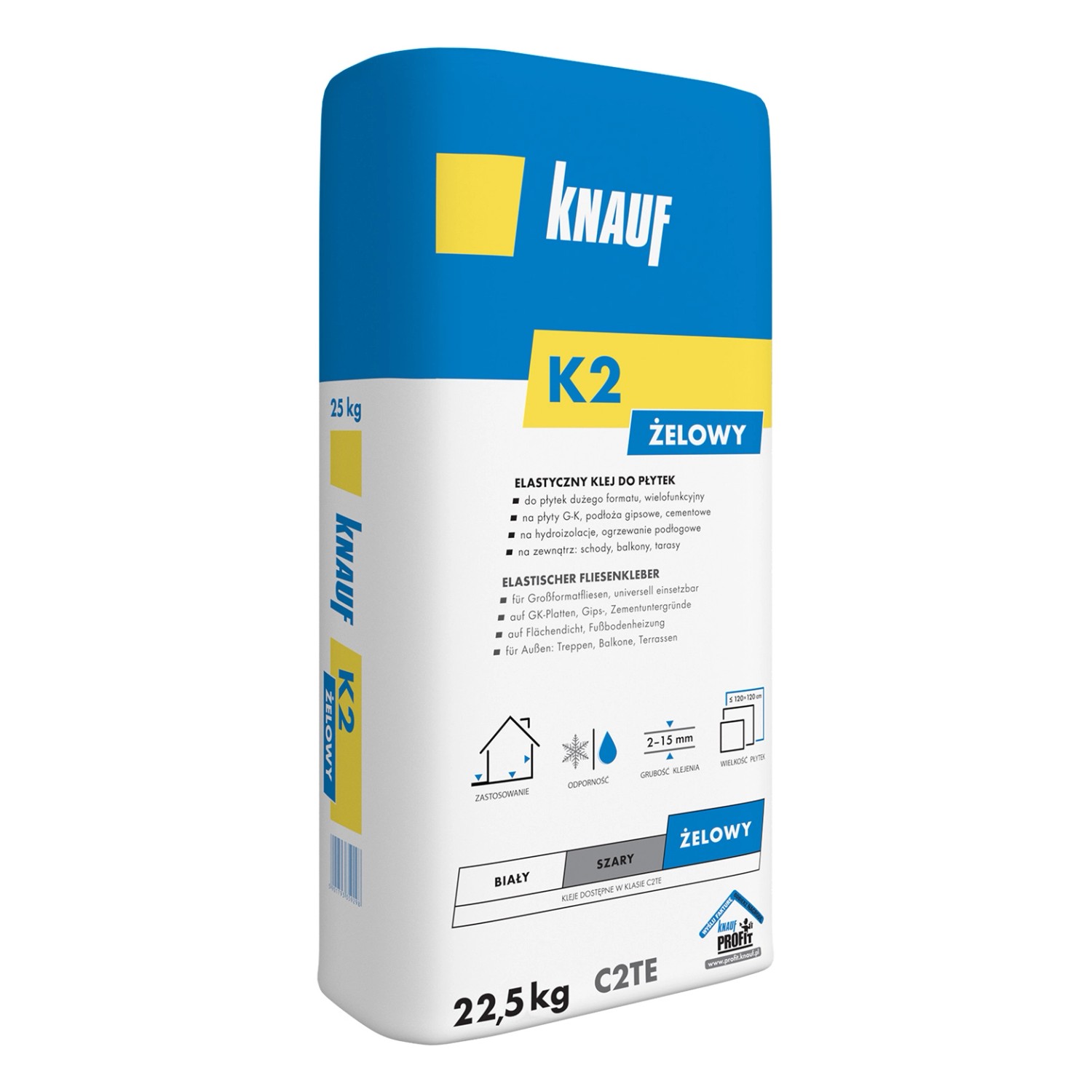 Knauf Elastyczny klej do płytek K2 żelowy 22,5 kg