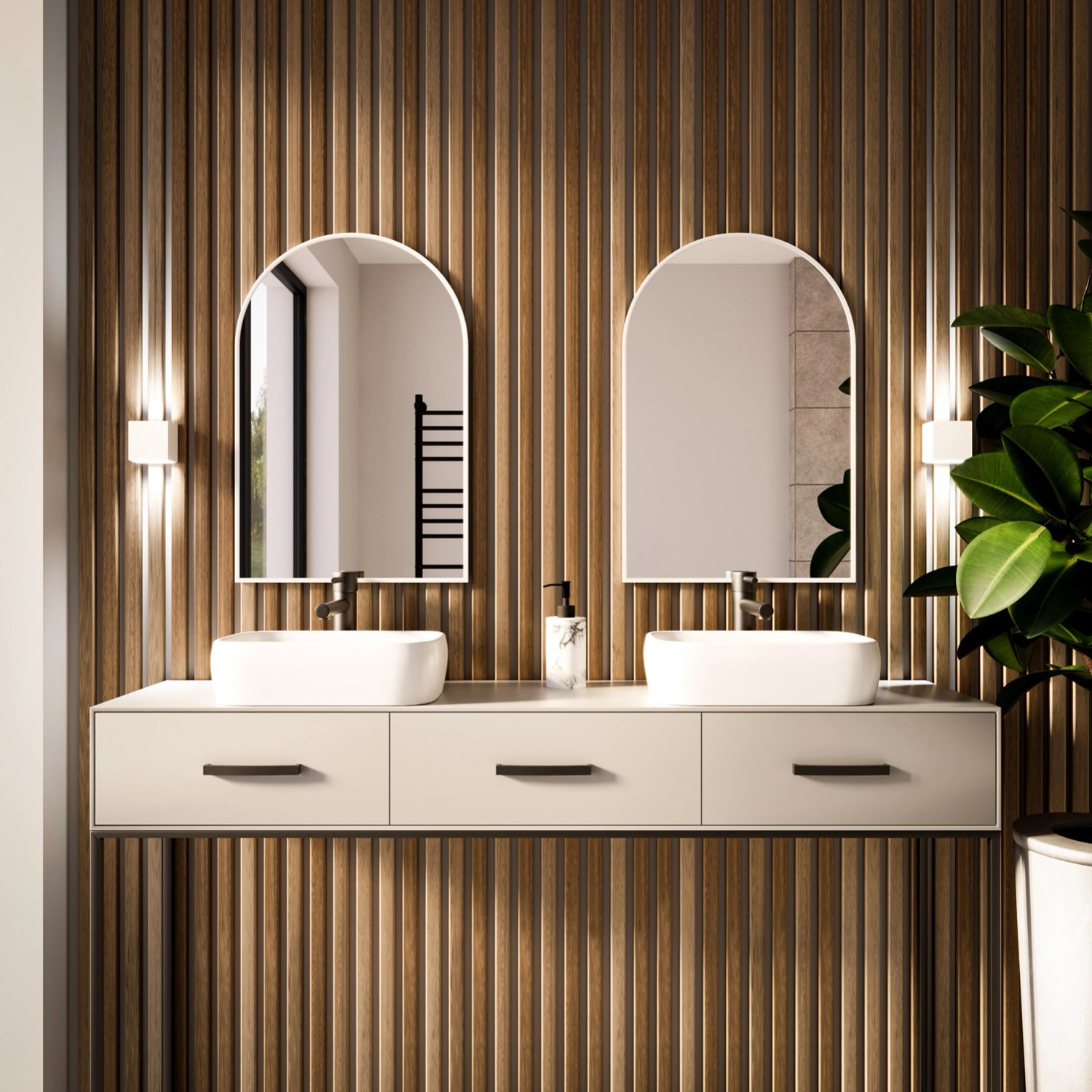 Lustro Pastille Cut Białe Bez led 180x60