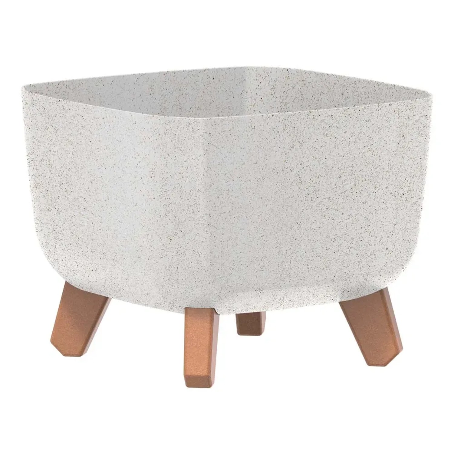 Prosperplast Doniczka Gracja SQ Wood biała - 24 x 24 cm