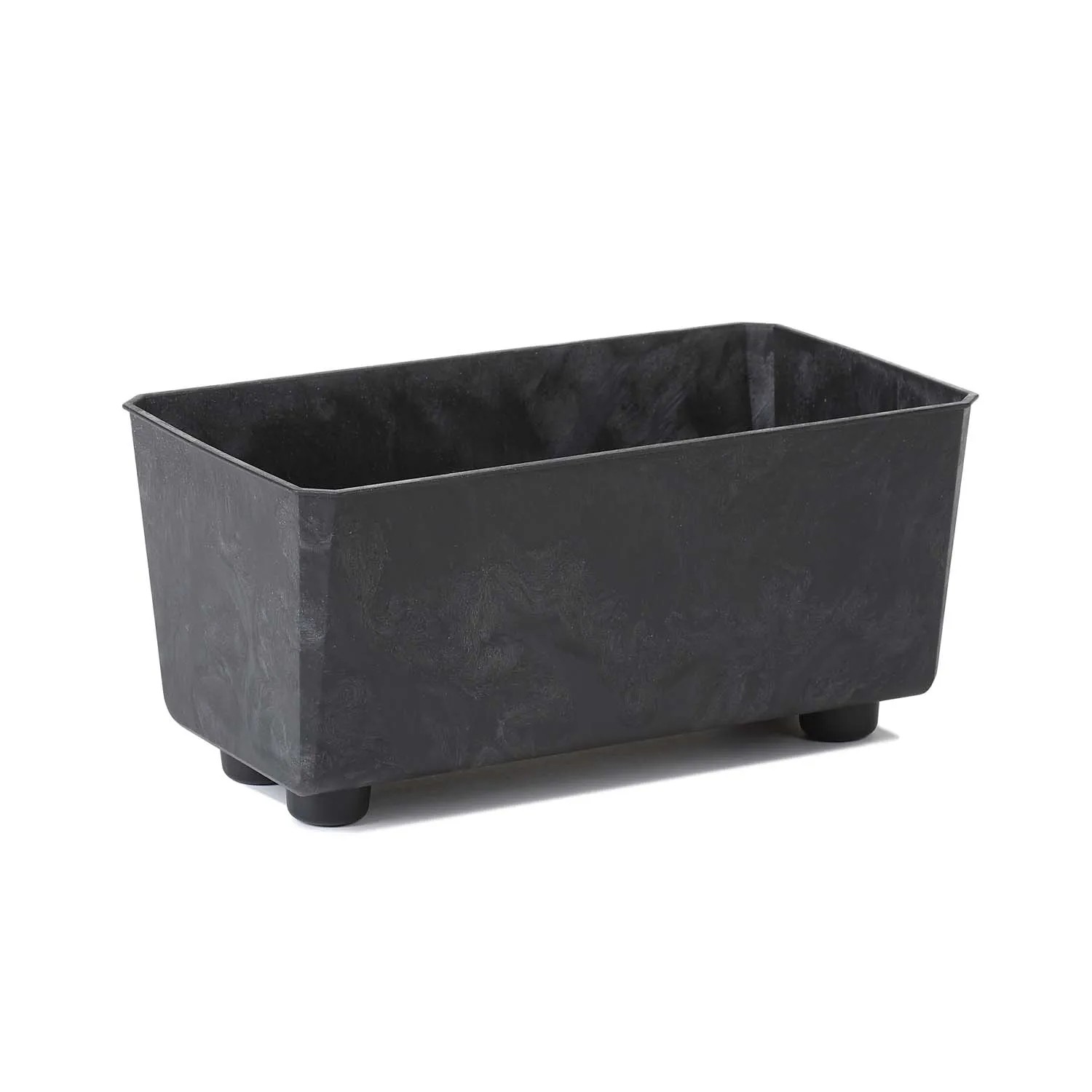 Skrzynka Saga czarna beton recycled - 37,5 x 17 cm