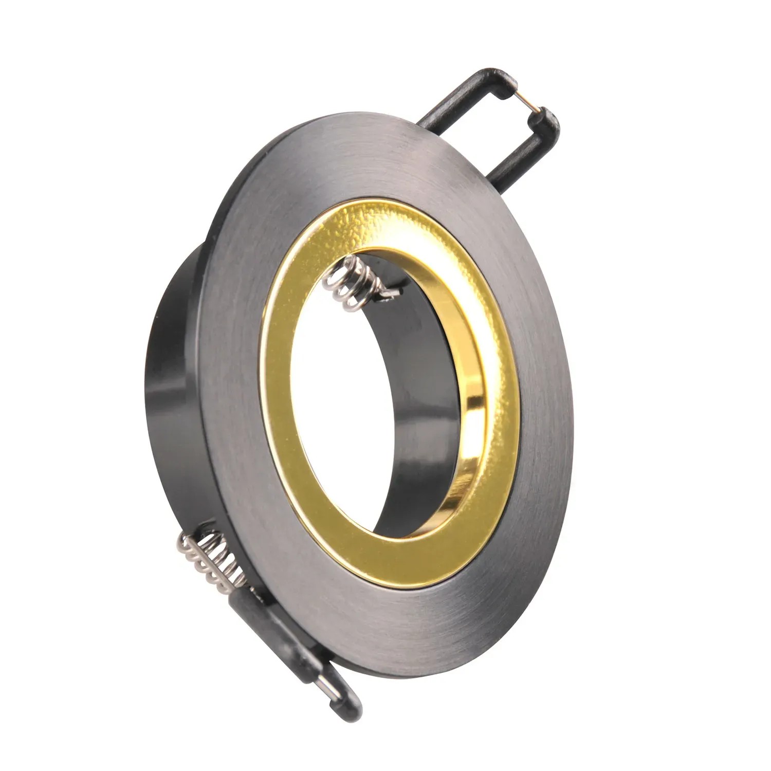 Goldlux Oprawa podtynkowa FEBE okrągła czarno-złota z oprawką GU10