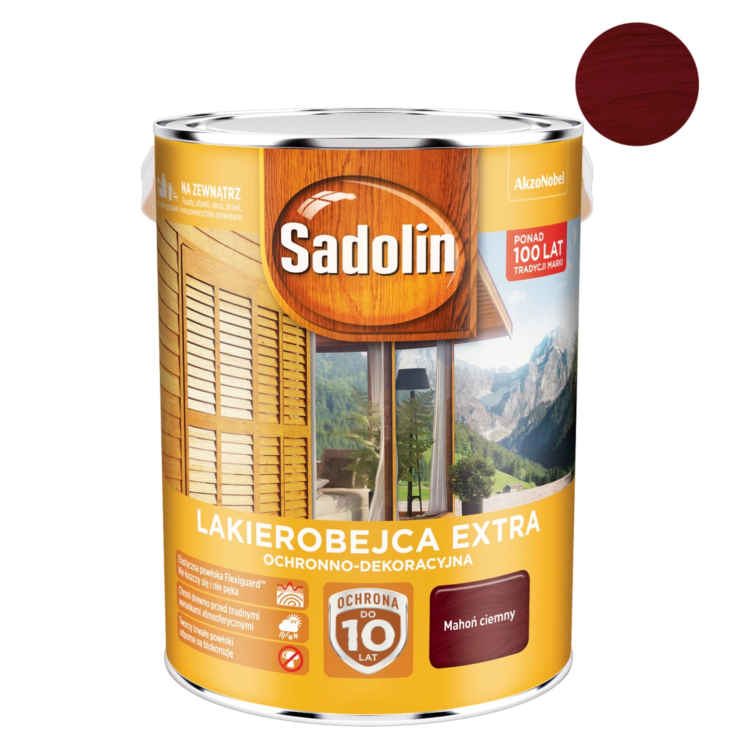 Sadolin Lakierobejca Extra ciemny mahoń 5 l