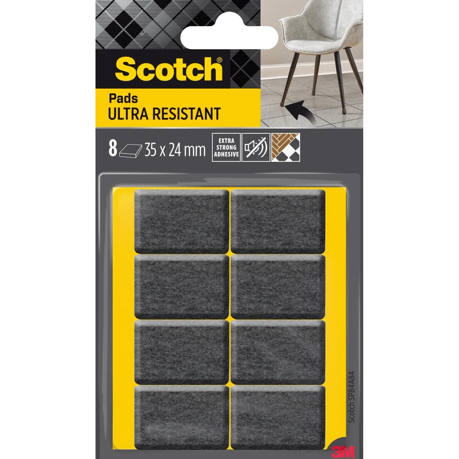 3M Scotch Podkładki filcowe ultra odporne 8szt. 35x24mm