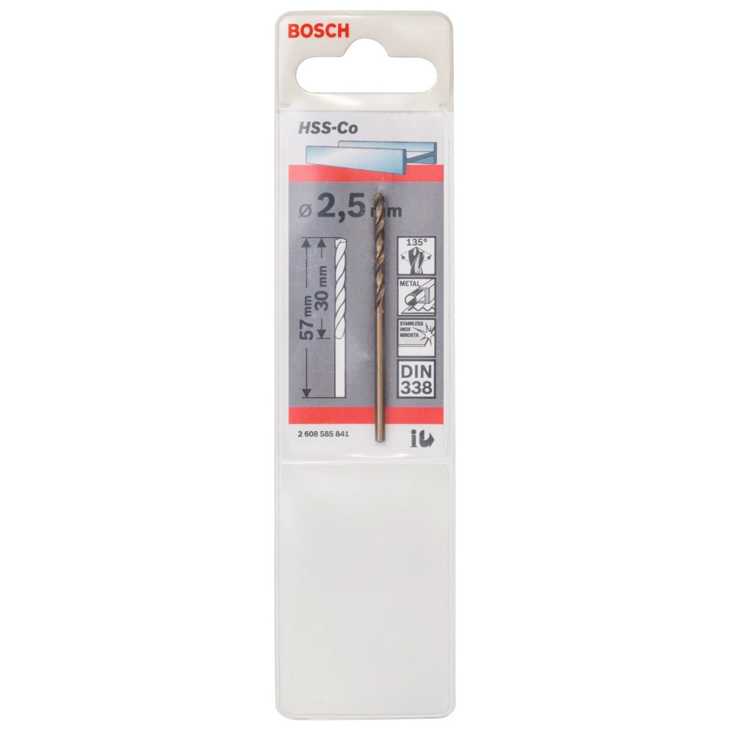 Bosch Professional Wiertło do metalu HSS-Co 2,5x57 mm