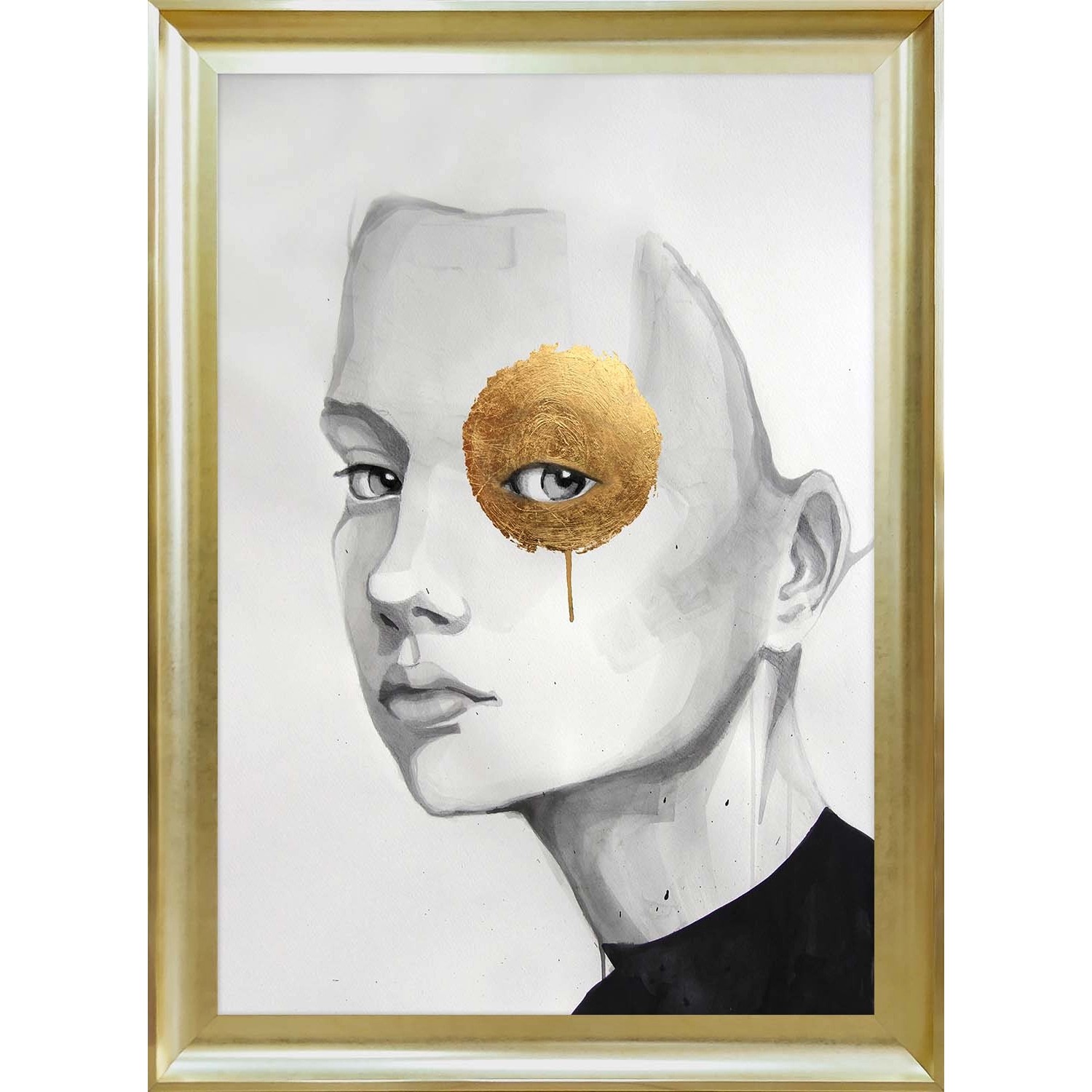 ARS LONGA Obraz WOMAN GOLDEN EYE 58 x 78 cm