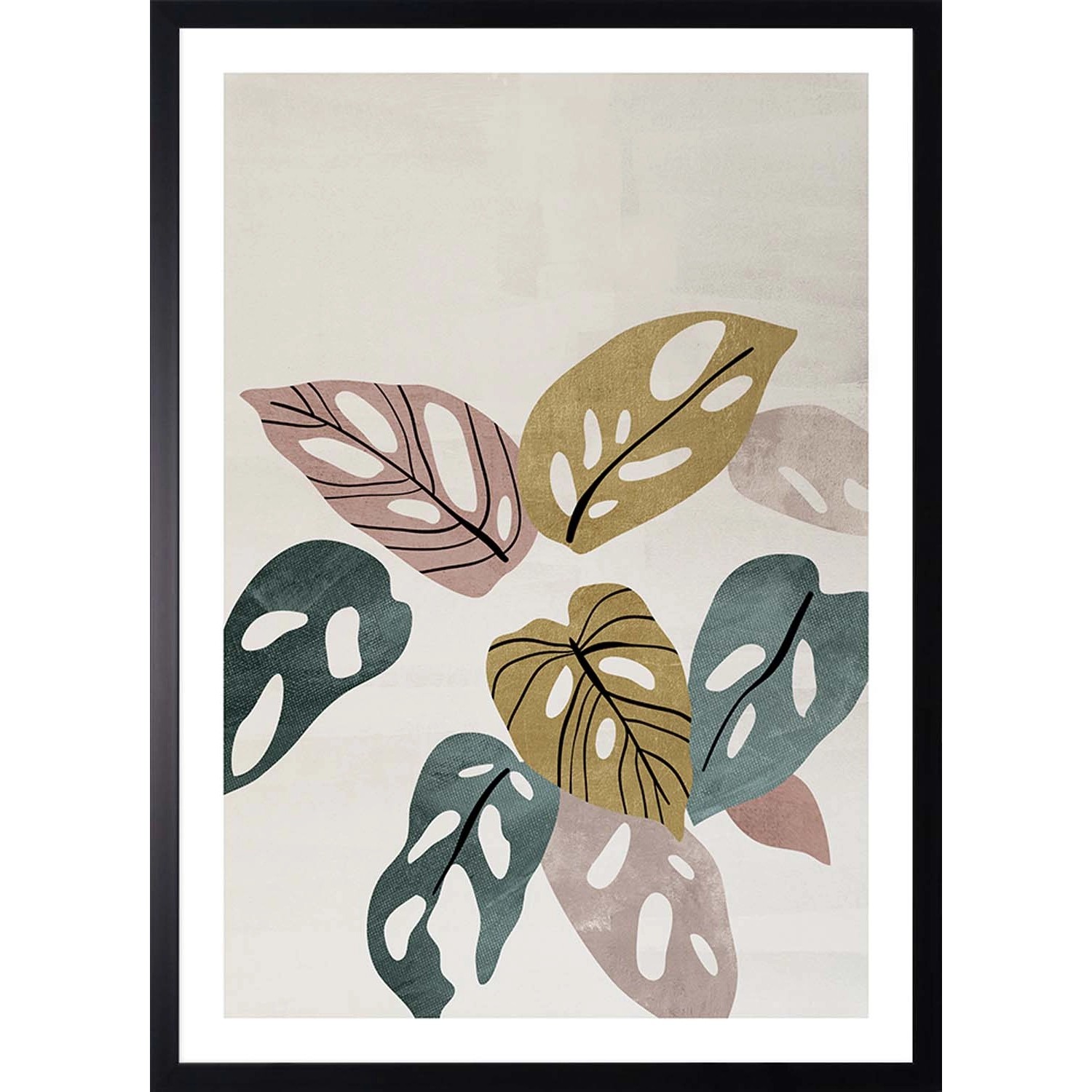 ARS LONGA Obraz PASTEL LEAVES no.1 53 x 73 cm