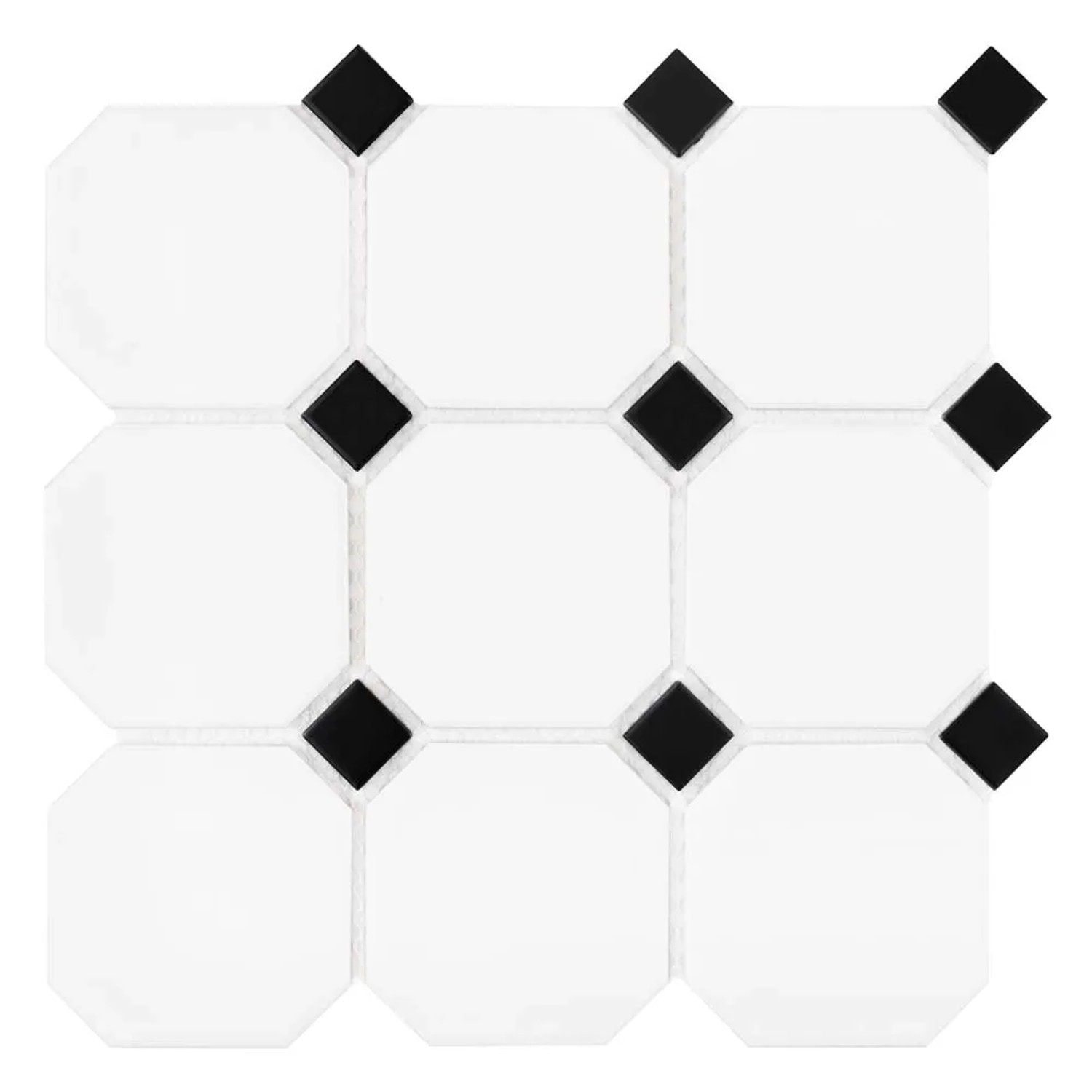 Mozaika gresowa OCTAGON white matt 30,1x30,1 cm