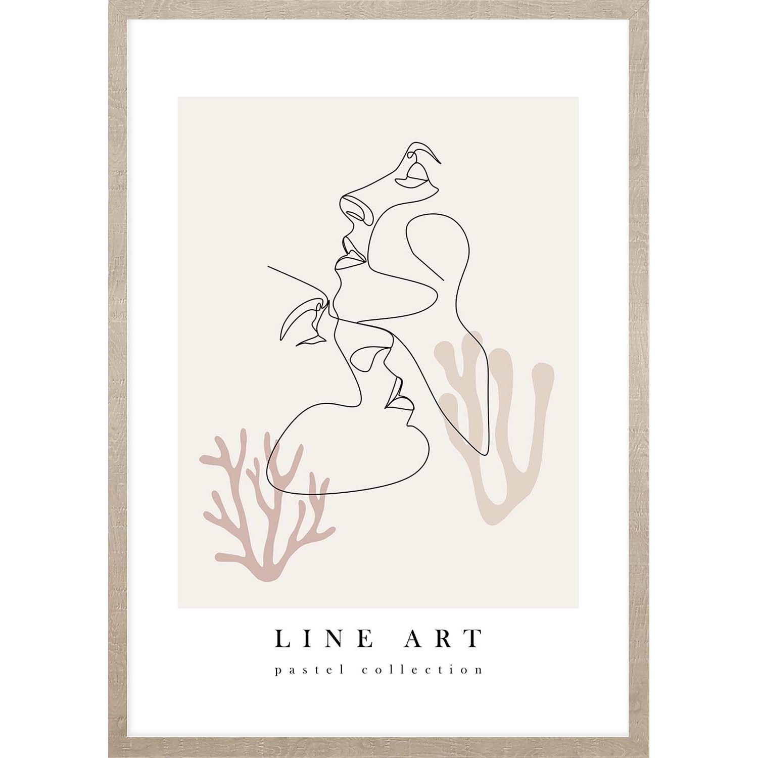 ARS LONGA Obraz LINE ART FACES 53 x 73 cm