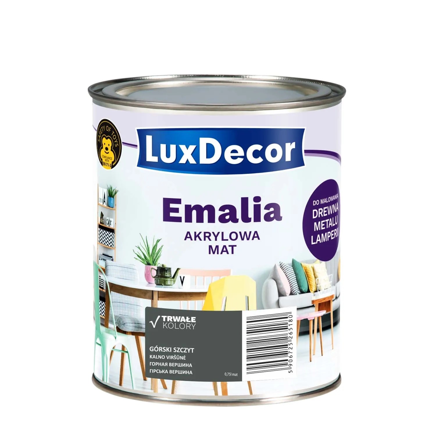 LuxDecor Emalia akrylowa do drewna i metalu mat górski szczyt 750 ml