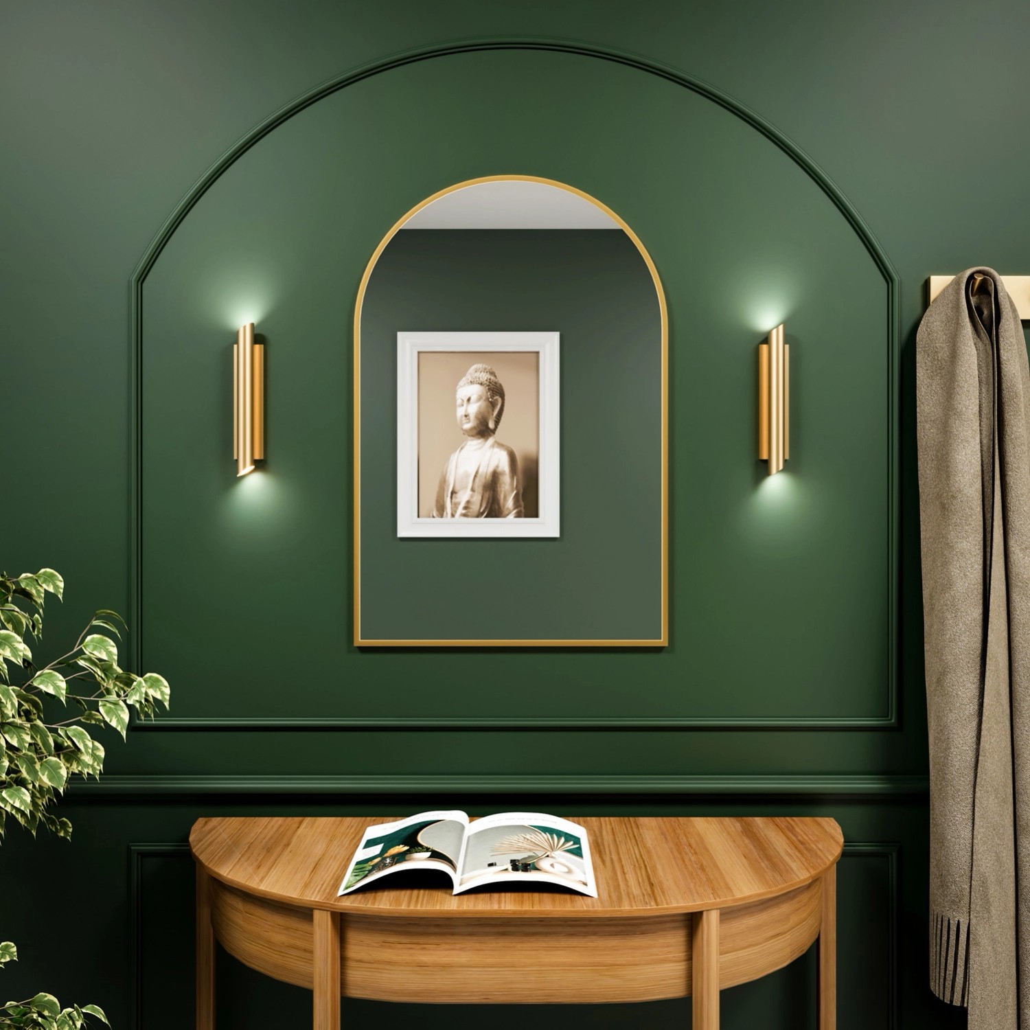 Lustro Pastille Cut Złote Bez led 90x50