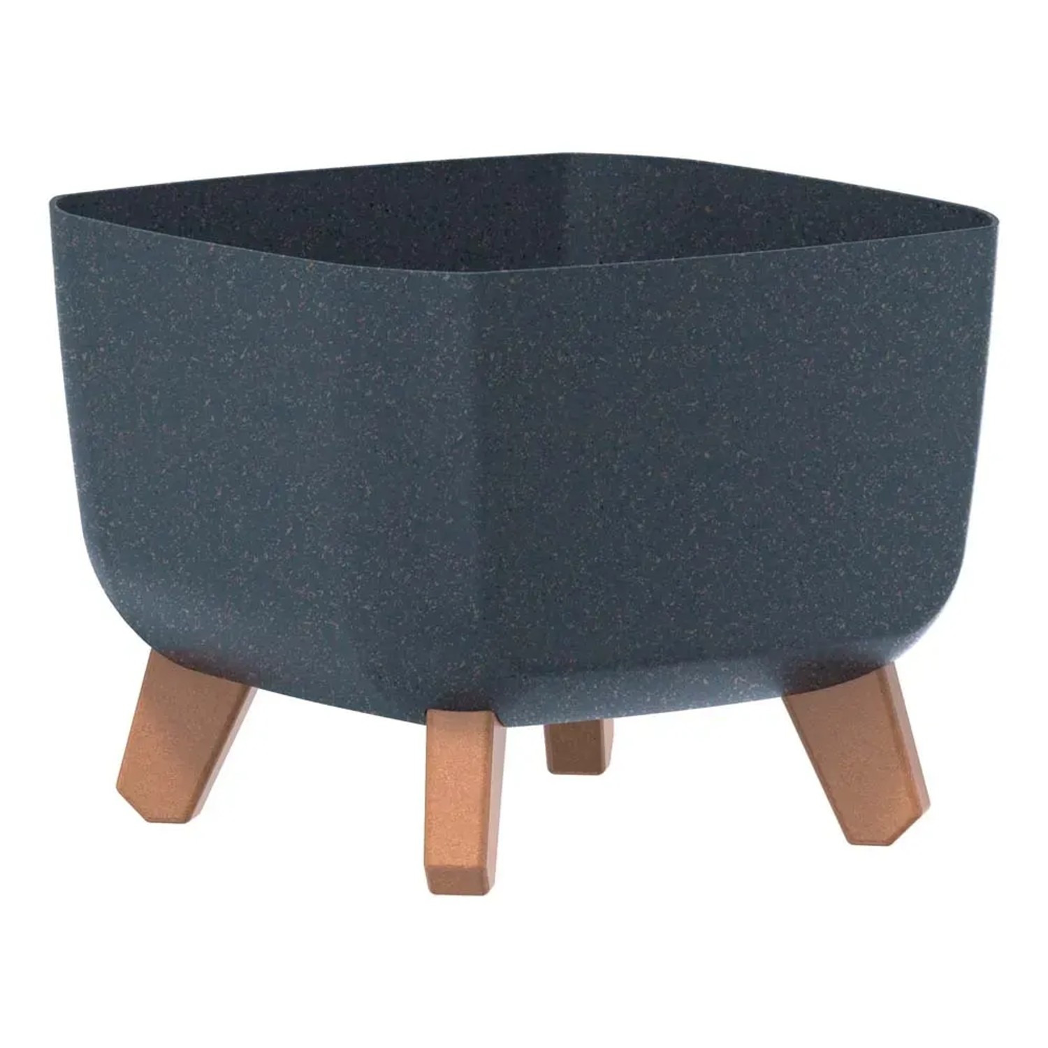 Prosperplast Doniczka Gracja SQ Wood antracyt - 24 x 24 cm
