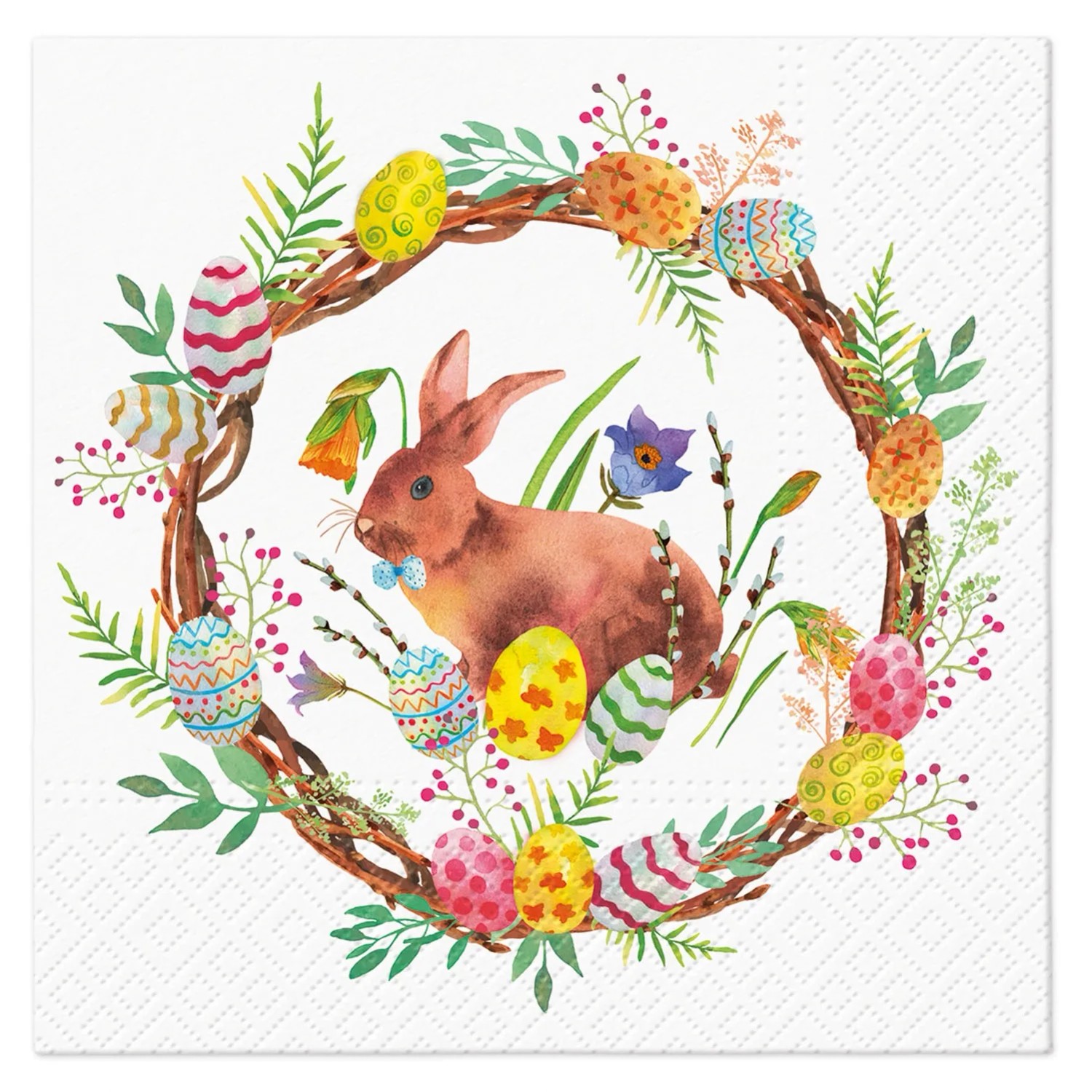 Serwetki BUNNY IN A WREATH - 33 x 33 cm