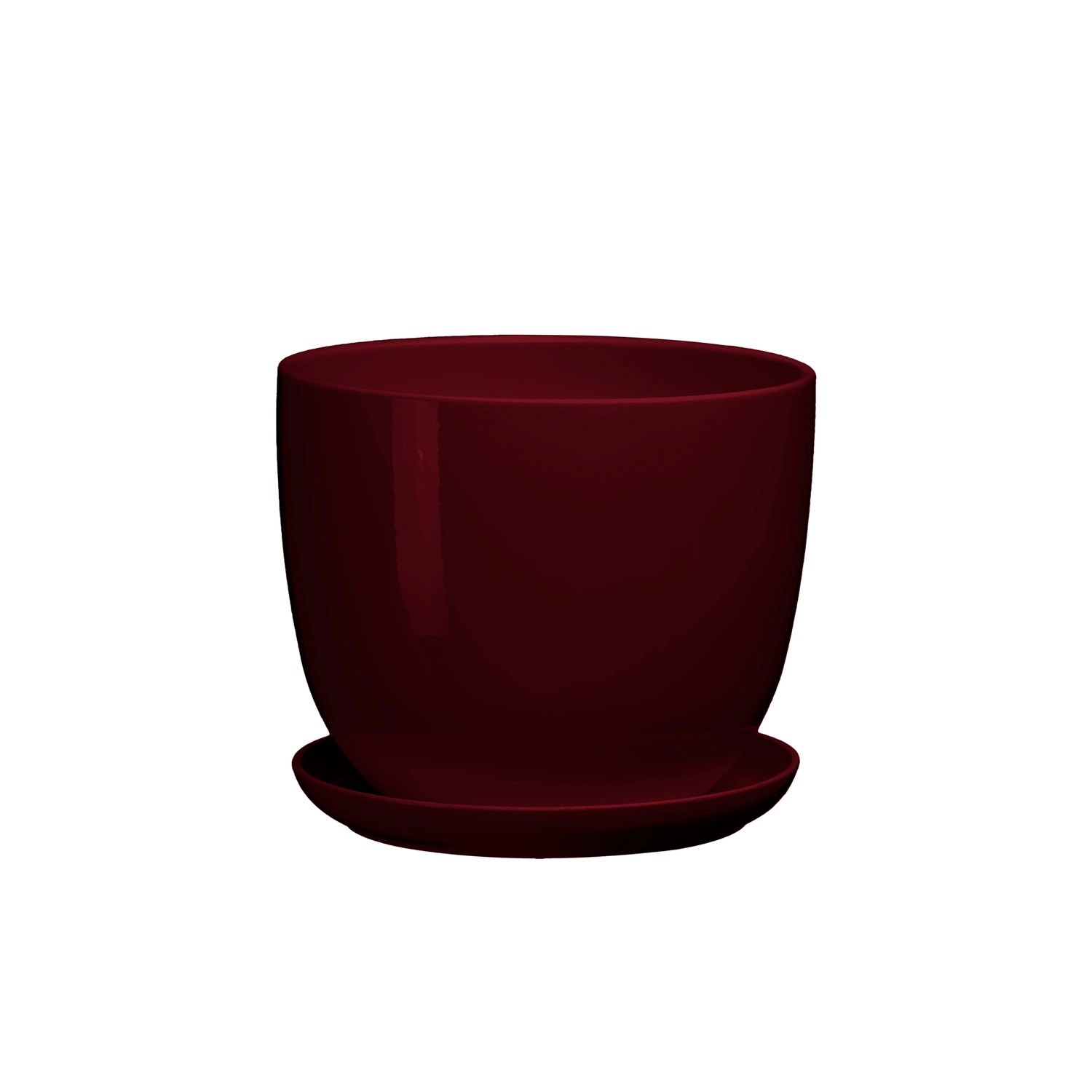 Doniczka z podstawką Sofia bordowy połysk - 37 cm