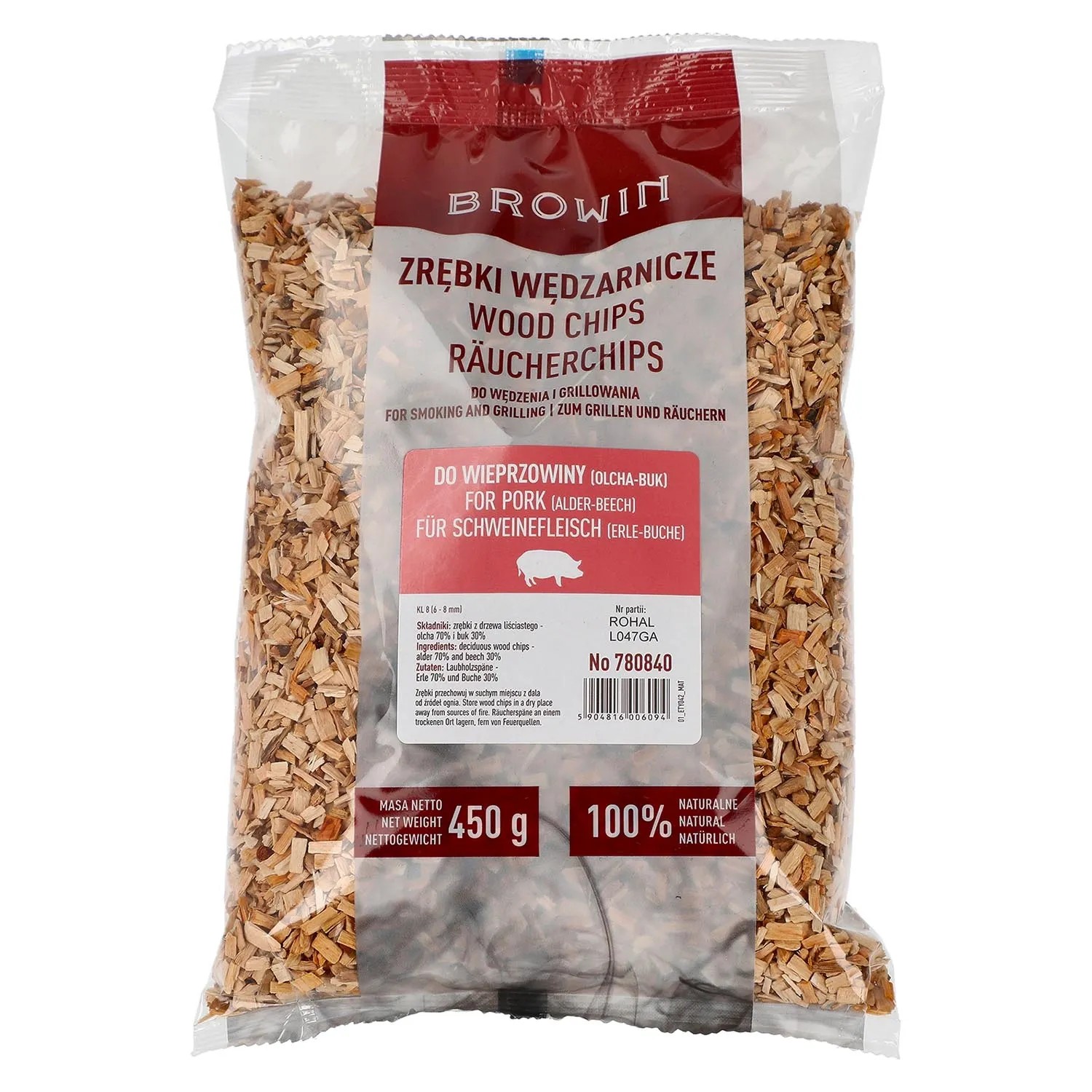 Zrębki wędzarnicze 70% olcha + 30% buk - 450 g