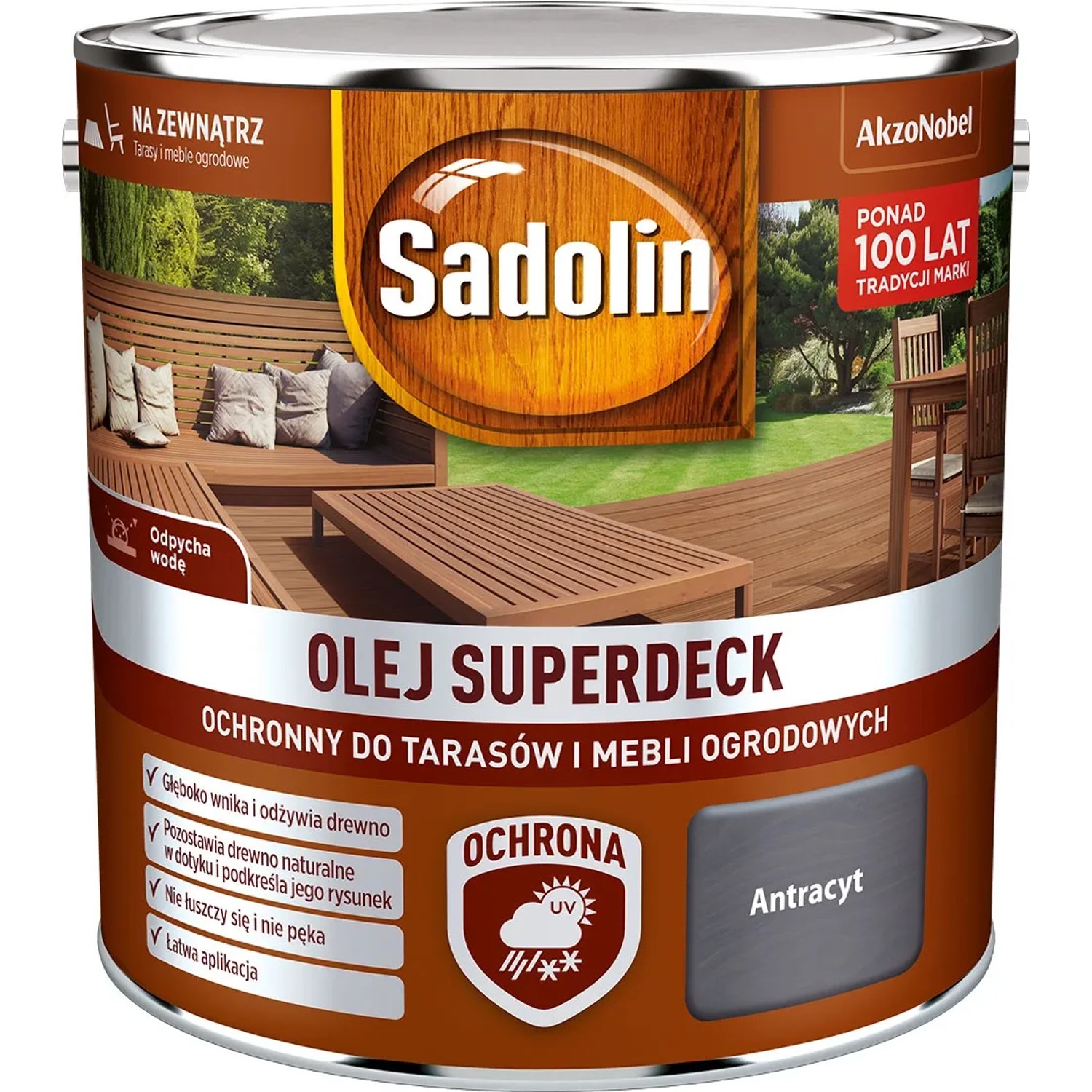 Sadolin Superdeck Olej do tarasów i mebli ogrodowych antracyt 2,5L