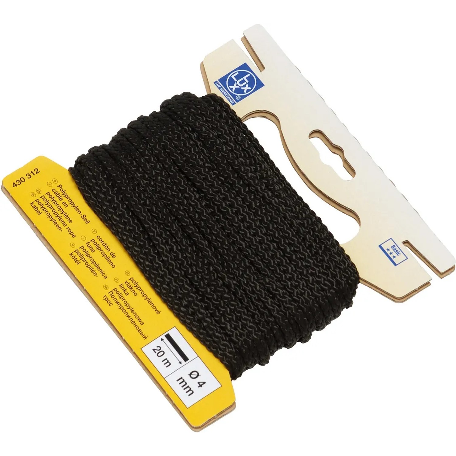 LUX-TOOLS Lina PP śr. 4 mm czarna długość 20 m