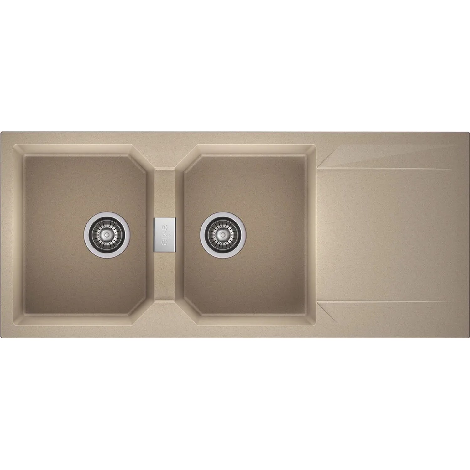 Zlewozmywak Kronos 2-kom. z ociekaczem, beżowy 116x51 cm