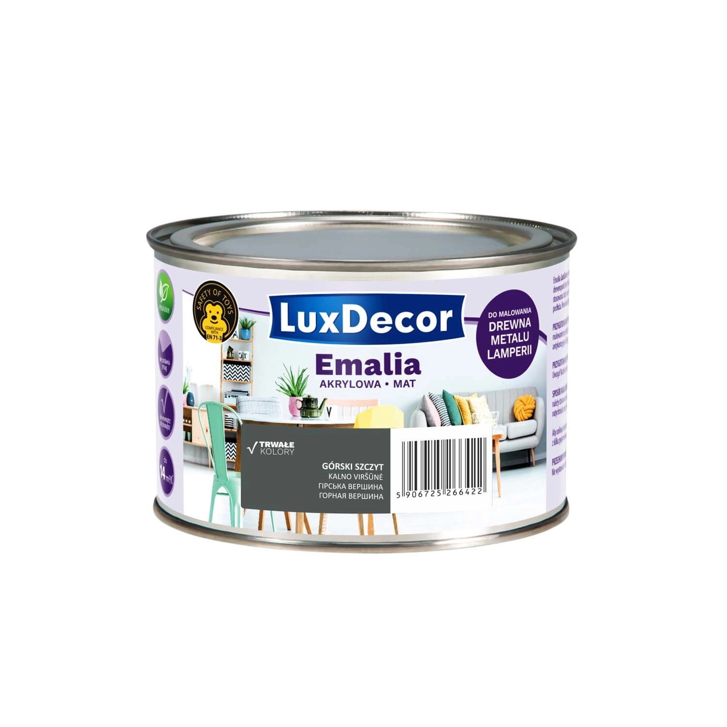 LuxDecor Emalia akrylowa do drewna i metalu mat górski szczyt 400 ml