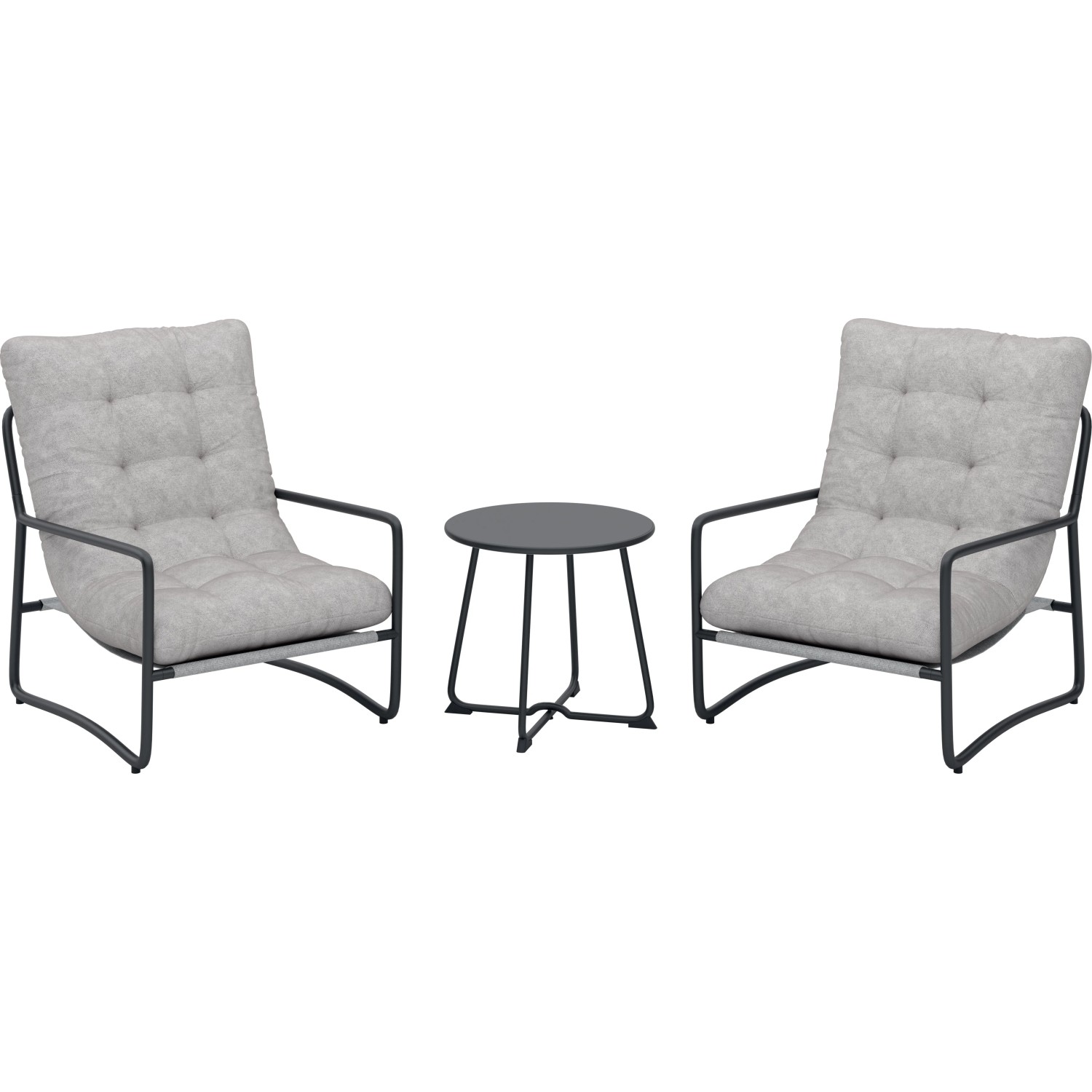 Komplet mebli balkonowych PATTERSON jasnoszary 3-częściowy