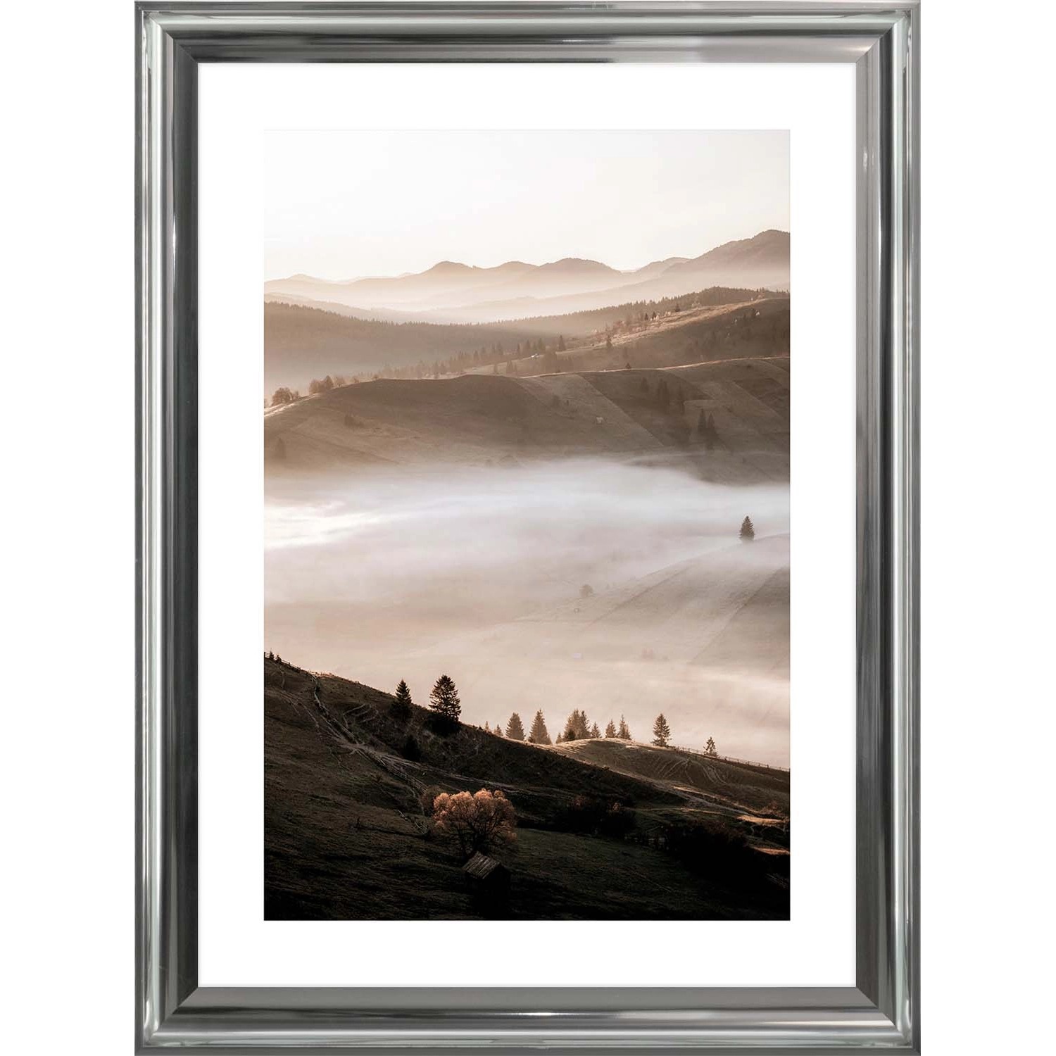 ARS LONGA Obraz MIST COVERED HILLS 58 x 78 cm