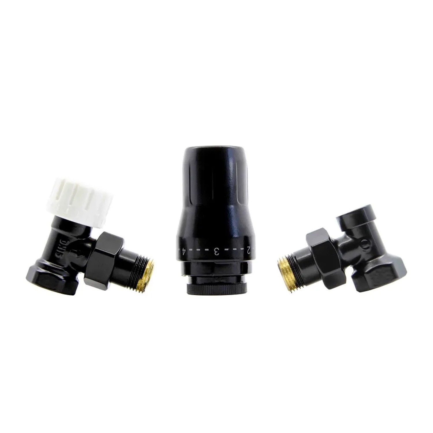 Schlösser Zestaw termostatyczny kątowy czarny 1/2 x 1/2