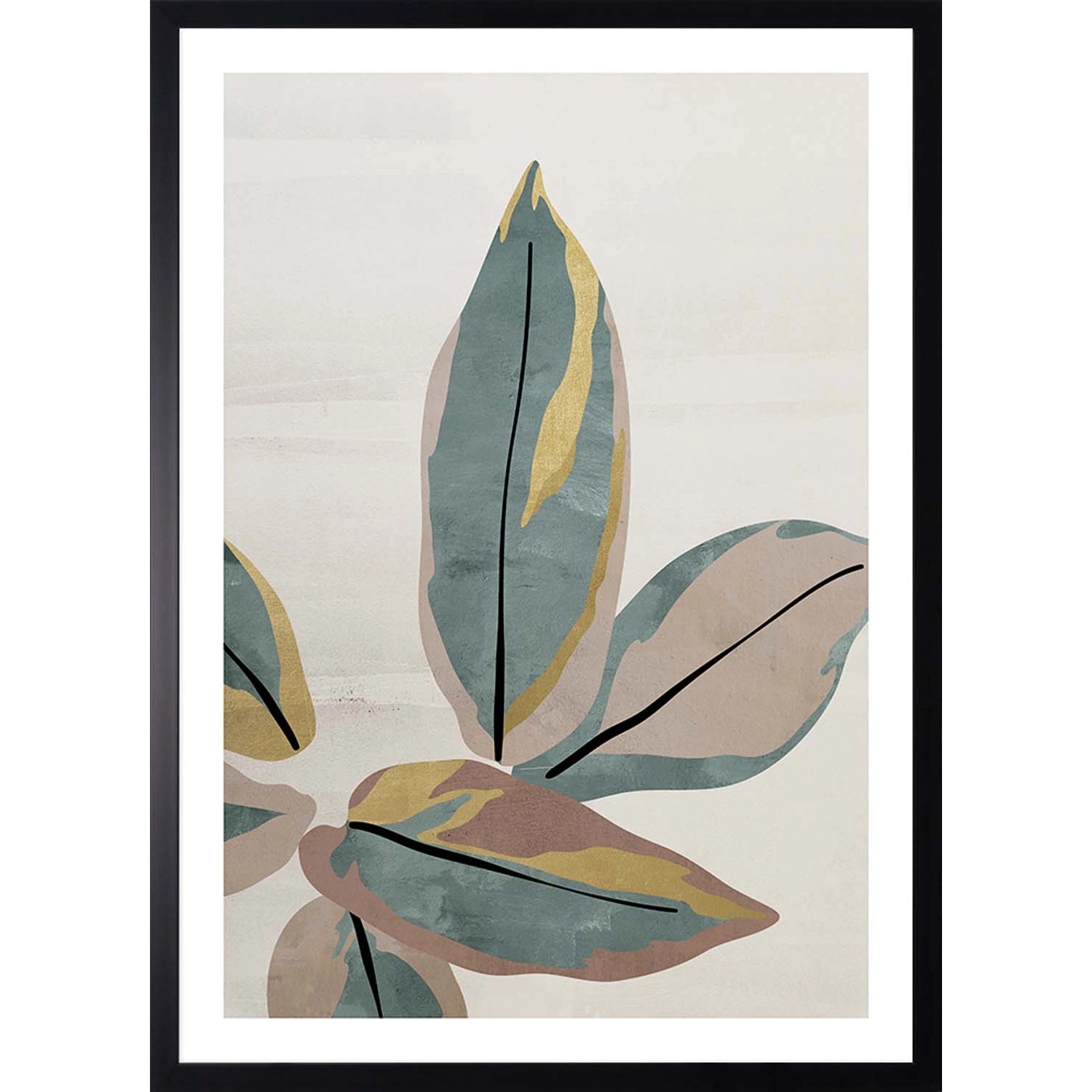 ARS LONGA Obraz PASTEL LEAVES no.2 53 x 73 cm